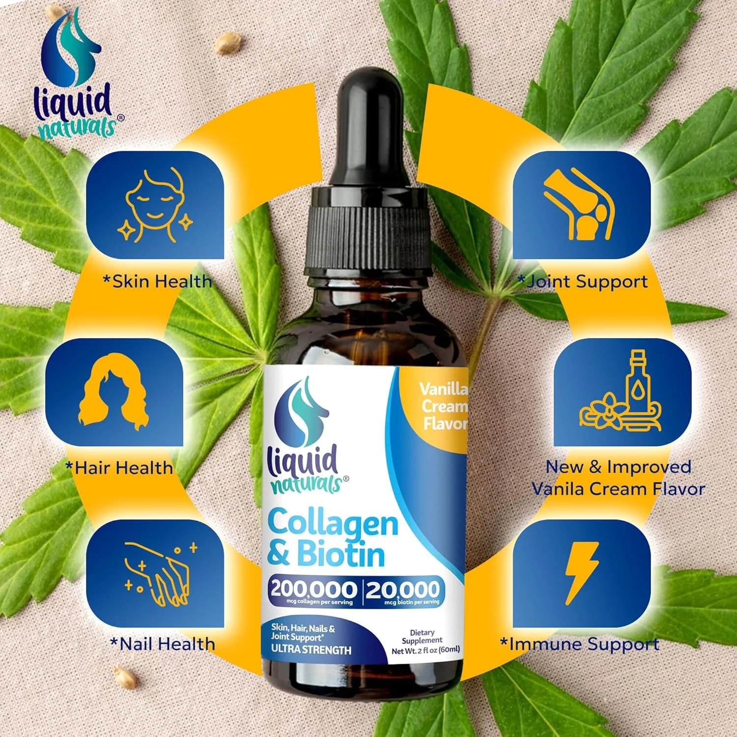 کلاژن مایع و بیوتین، 2 اونس مایع، مکمل های کلاژن فوق العاده قوی برای زنان، بیوتین مناسب کتو برای رشد مو، ویتامین های B7 پپتیدهای کلاژنو برای ناخن و پوست - طعم وانیلی کلاژن مایع و بیوتین، 2 اونس مایع، مکمل های کلاژن فوق العاده قوی برای زنان، بیوتین مناسب کتو برای رشد مو، ویتامین های B7 پپتیدهای کلاژنو برای ناخن و پوست - طعم وانیلی