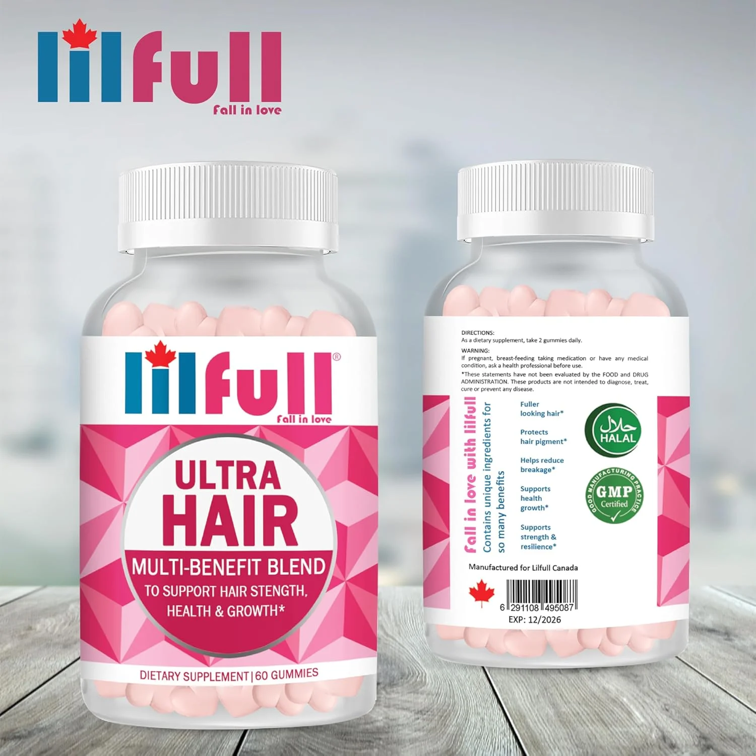 ویتامین های مو Lilfull برای رشد مو - مخلوط مولتی ویتامین بیوتین 10000 میکروگرم | رشته های قوی تر و ضخیم تر، رشد سریع تر، پوست و ناخن های سالم تر، کاهش شکستگی - 60 پاستیل ویتامین های مو Lilfull برای رشد مو - مخلوط مولتی ویتامین بیوتین 10000 میکروگرم | رشته های قوی تر و ضخیم تر، رشد سریع تر، پوست و ناخن های سالم تر، کاهش شکستگی - 60 پاستیل