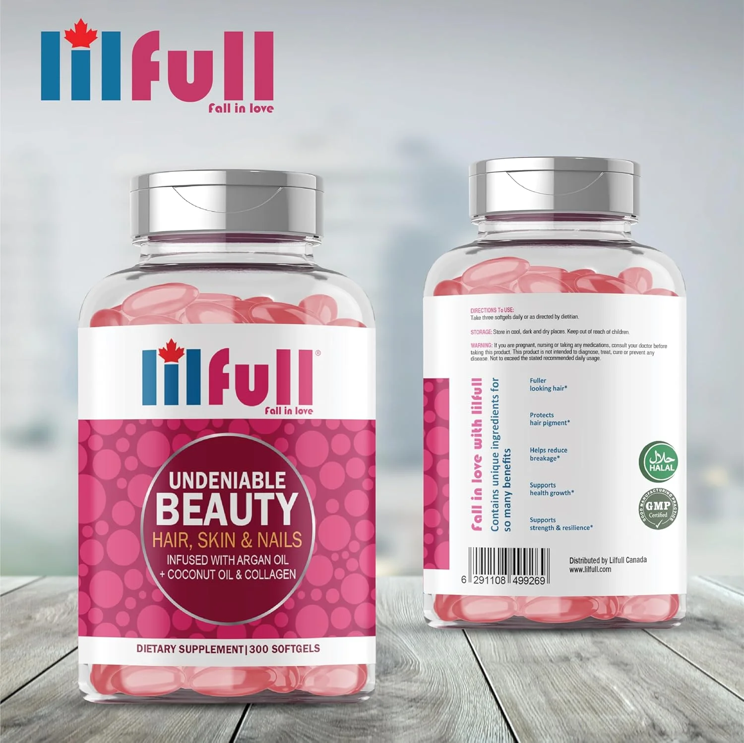 لیلفول مو، پوست و ناخن 300 سافت ژل | غنی شده با ویتامین های A، C، D3، E، B1، B2، B6، B9، B12، B7، B5 | تقویت کننده مو، پوست درخشان و ناخن های قوی | غنی شده با روغن آرگان، روغن نارگیل و کلاژن لیلفول مو، پوست و ناخن 300 سافت ژل | غنی شده با ویتامین های A، C، D3، E، B1، B2، B6، B9، B12، B7، B5 | تقویت کننده مو، پوست درخشان و ناخن های قوی | غنی شده با روغن آرگان، روغن نارگیل و کلاژن