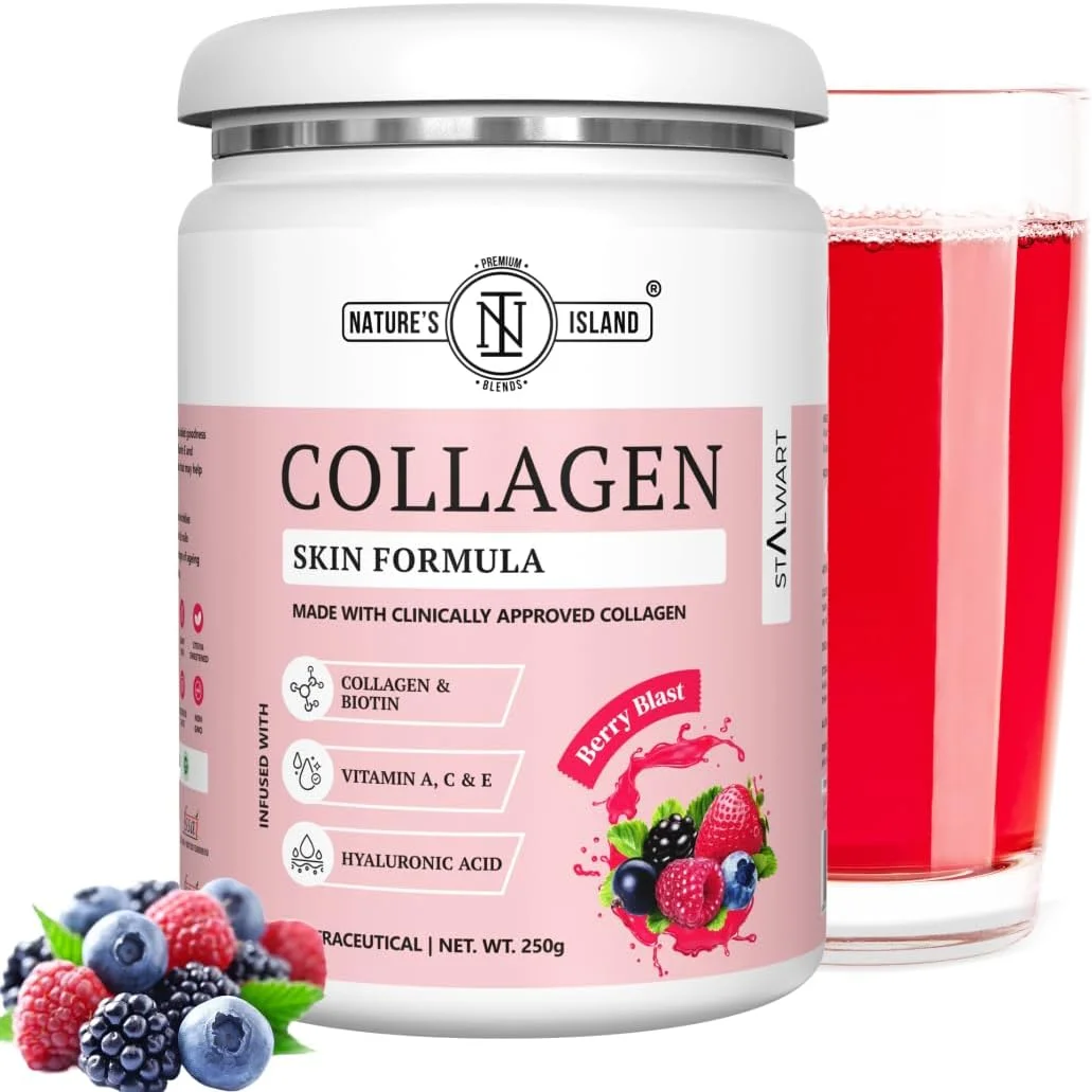 پودر کلاژن درخشان کننده پوست Nature's Island (توت، 250 گرم)، مکمل کلاژن دریایی برای زنان و مردان با بیوتین، ویتامین A، C، E و اسید هیالورونیک، برای پوست درخشان، ضد پیری، استحکام و خاصیت ارتجاعی پودر کلاژن درخشان کننده پوست Nature's Island (توت، 250 گرم)، مکمل کلاژن دریایی برای زنان و مردان با بیوتین، ویتامین A، C، E و اسید هیالورونیک، برای پوست درخشان، ضد پیری، استحکام و خاصیت ارتجاعی