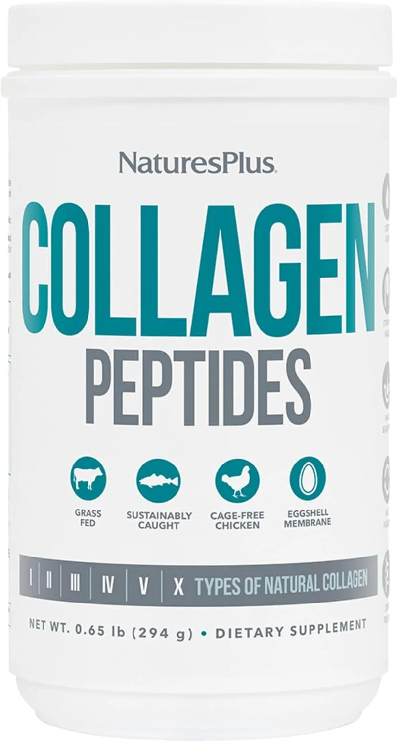 پپتیدهای کلاژن نچرالز پلاس ۲۹۴ گرم، حاوی کلاژن نوع I، II، III، IV، V و X - برای رشد مو، پوست نرم، ناخن های قوی، سلامت روده، تسکین مفاصل و عضلات