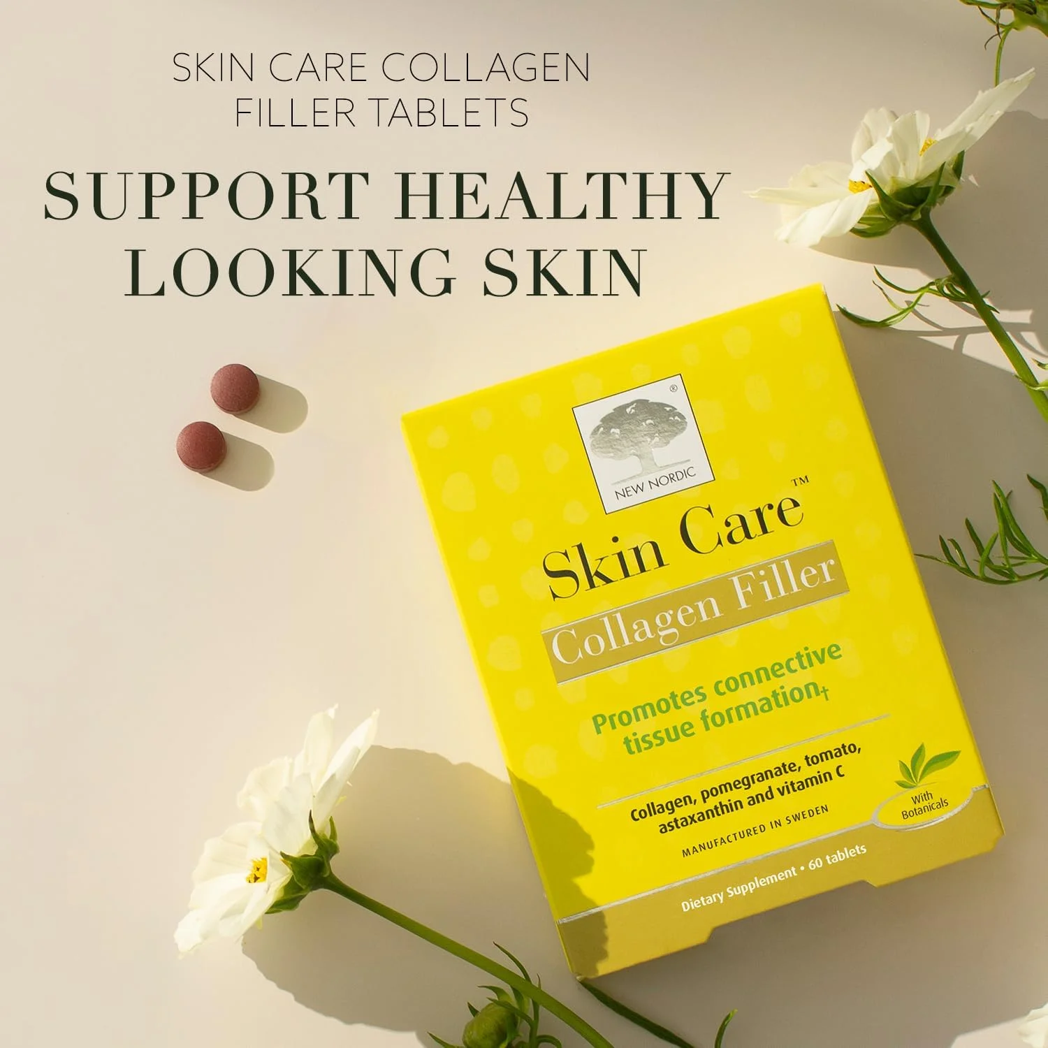 مکمل کلاژن دریایی نیو نوردیک برای داشتن پوستی سالم تر، صاف تر و شاداب تر، 60 قرص