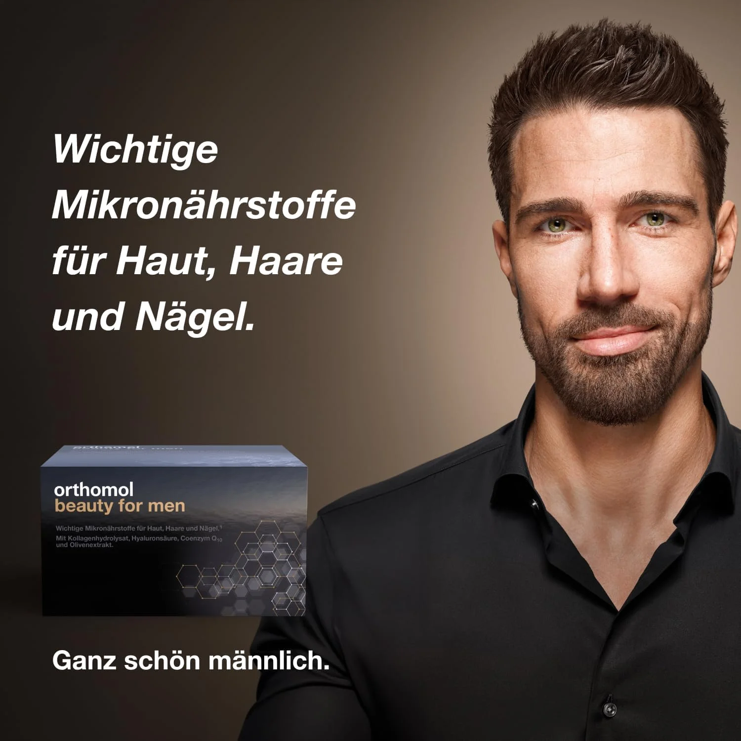 Orthomol Beauty for Men - پشتیبانی از پوست، مو و ناخن در مردان - با کوآنزیم Q10، بیوتین و روی - بطری های نوشیدنی، بسته 30 عددی