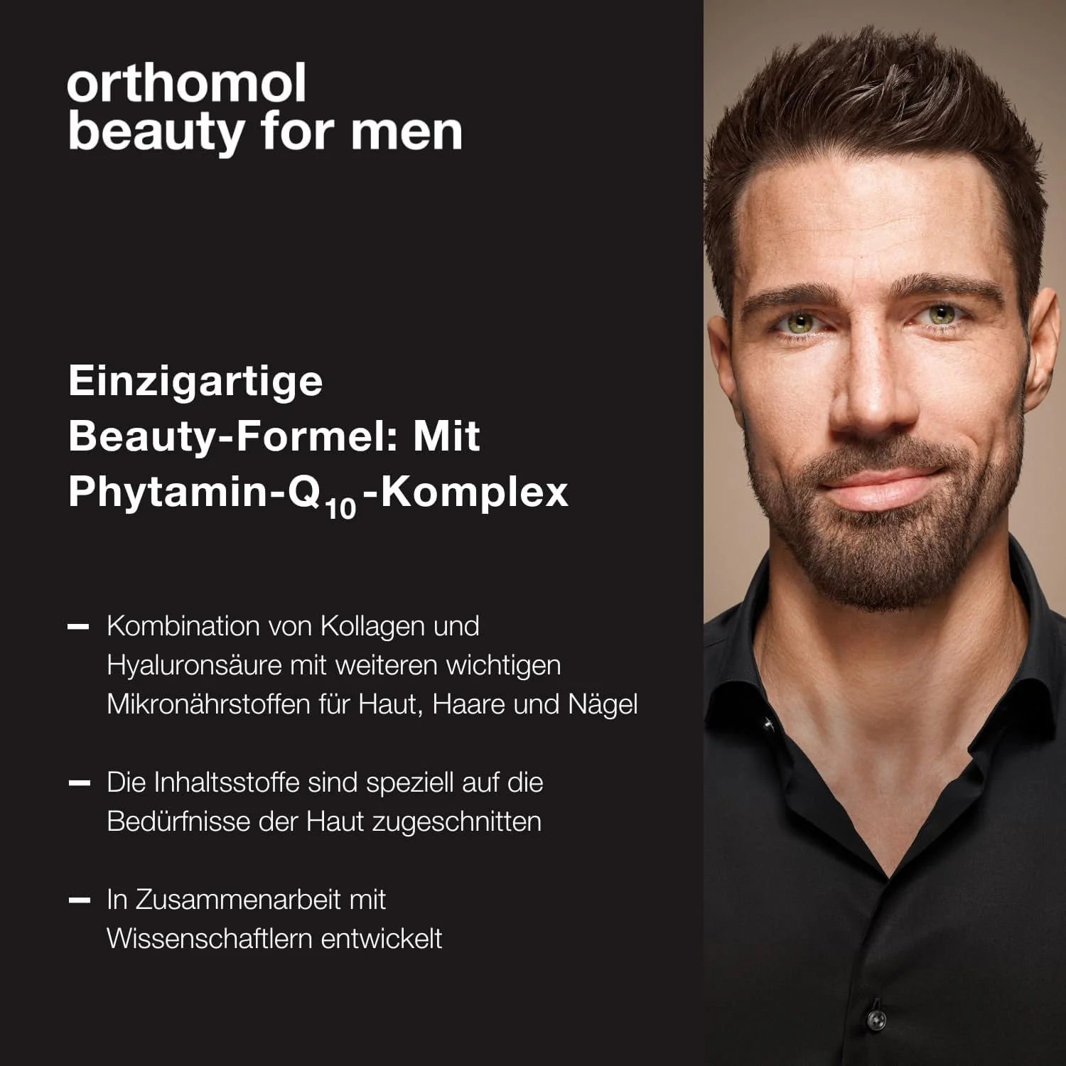 Orthomol Beauty for Men - پشتیبانی از پوست، مو و ناخن در مردان - با کوآنزیم Q10، بیوتین و روی - بطری های نوشیدنی، بسته 30 عددی