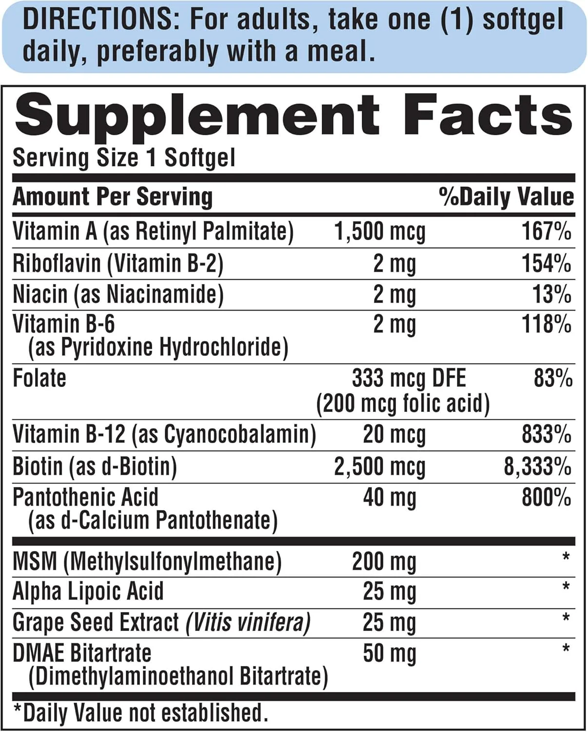 Puritan's Pride فرمول یک بار در روز برای مو، پوست و ناخن، 60 سافت ژل (55554) Puritan's Pride فرمول یک بار در روز برای مو، پوست و ناخن، 60 سافت ژل (55554)