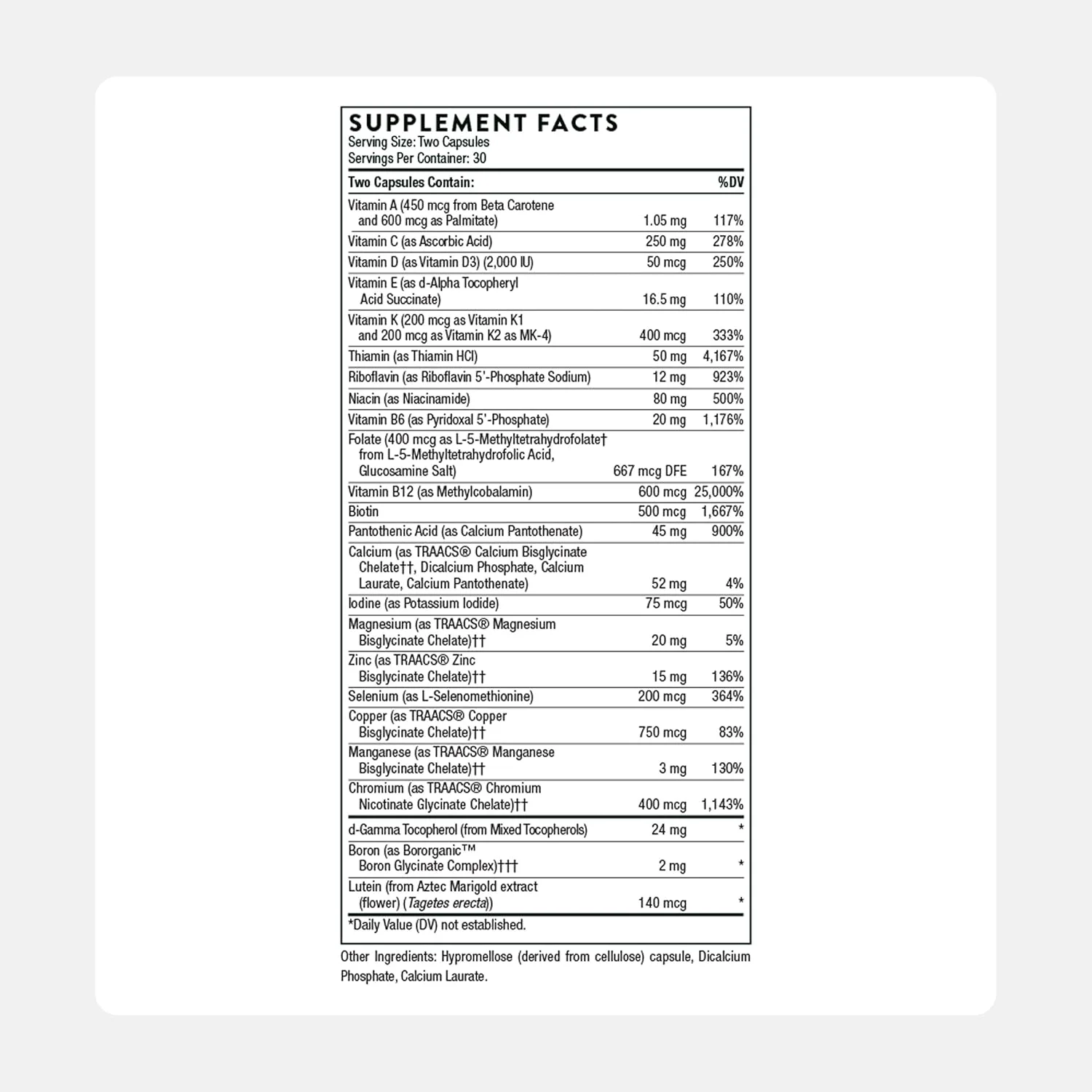 تغذیه پایه THORNE 2/روز - مولتی ویتامین روزانه جامع با فراهمی زیستی مطلوب - فرمول ویتامین و مواد معدنی - بدون گلوتن، بدون لبنیات، بدون سویا - 60 کپسول - 30 سروینگ تغذیه پایه THORNE 2/روز - مولتی ویتامین روزانه جامع با فراهمی زیستی مطلوب - فرمول ویتامین و مواد معدنی - بدون گلوتن، بدون لبنیات، بدون سویا - 60 کپسول - 30 سروینگ