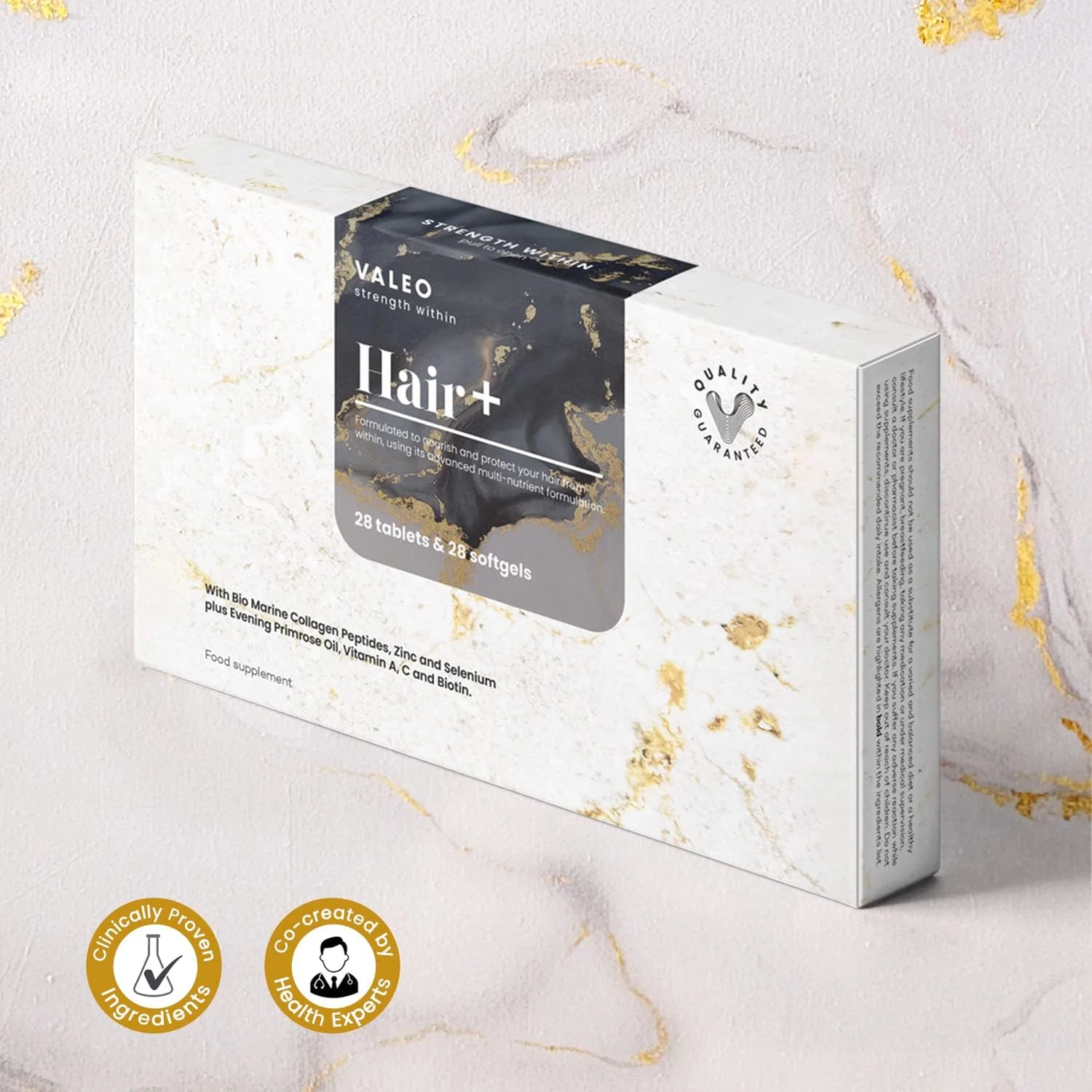 Valeo Hair+ | مکمل های ویتامین مو | رشد مو | کمک به تقویت فولیکول های مو | 28 سافت ژل و 28 قرص Valeo Hair+ | مکمل های ویتامین مو | رشد مو | کمک به تقویت فولیکول های مو | 28 سافت ژل و 28 قرص