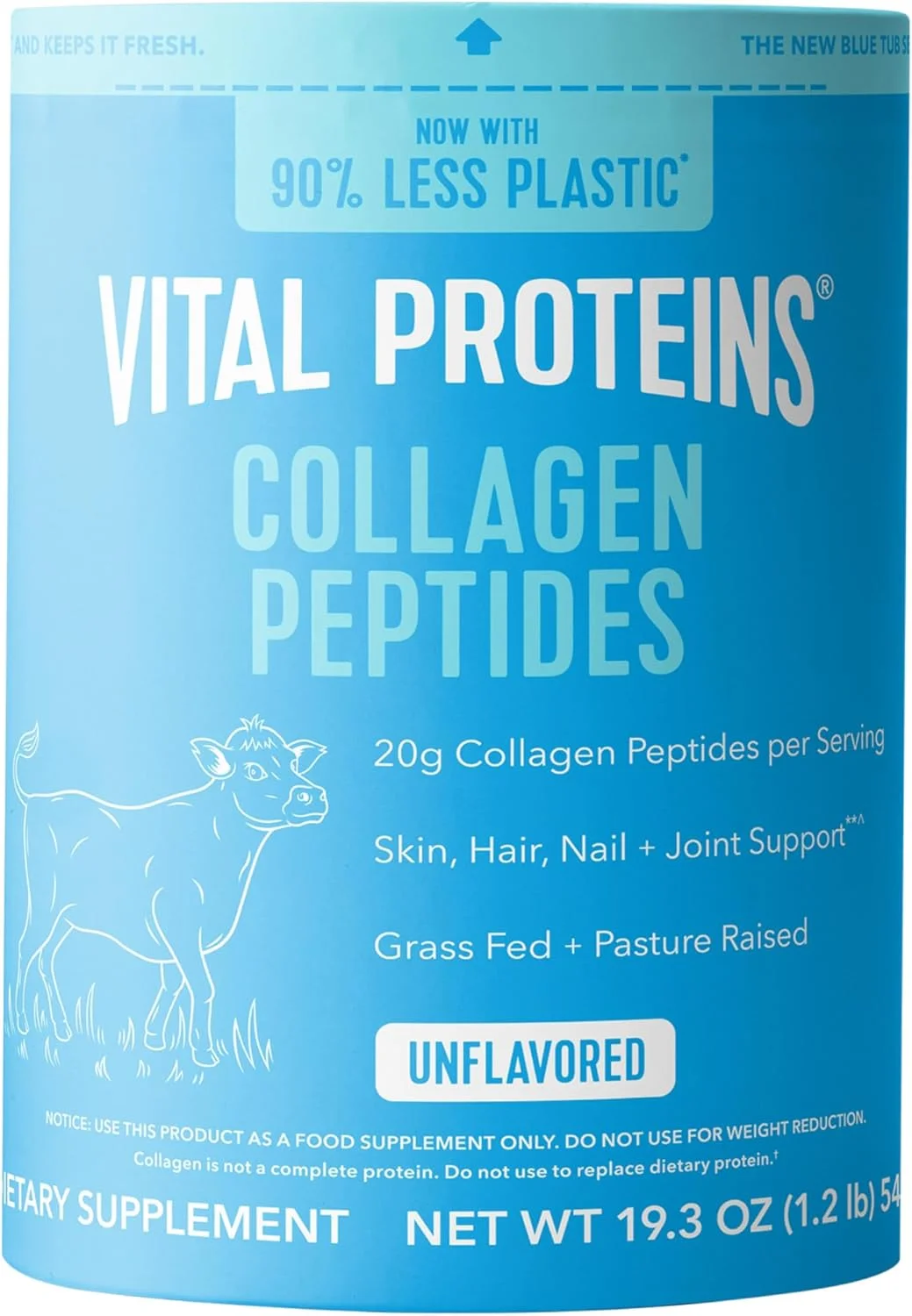 پپتیدهای کلاژن Vital Proteins، ۵۶۷ گرم، بدون طعم، منبع گاوی، ۵۶ سروینگ