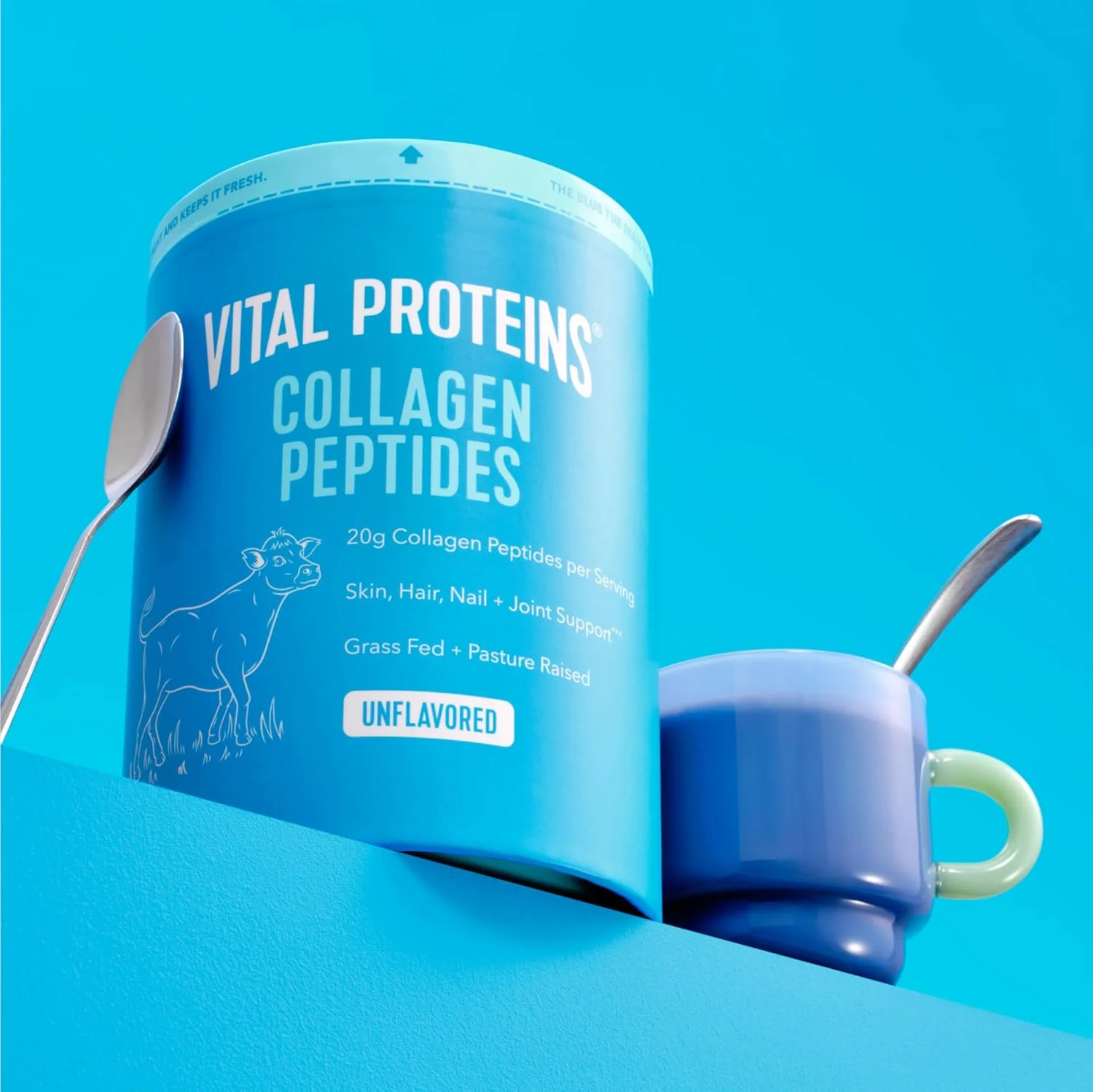 پپتیدهای کلاژن Vital Proteins، ۵۶۷ گرم، بدون طعم، منبع گاوی، ۵۶ سروینگ