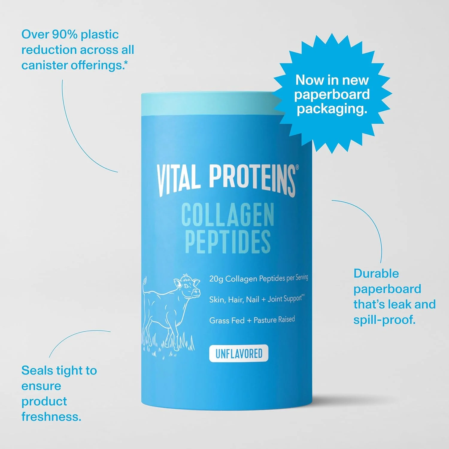 پودر پپتیدهای کلاژن Vital Proteins، تقویت کننده سلامت مو، ناخن، پوست، استخوان و مفاصل، بدون طعم 264 گرم پودر پپتیدهای کلاژن Vital Proteins، تقویت کننده سلامت مو، ناخن، پوست، استخوان و مفاصل، بدون طعم 264 گرم