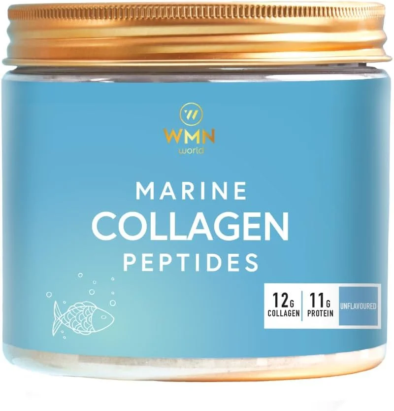 پپتیدهای کلاژن دریایی wmnworld، درخشش و کشسانی پوست، پشتیبانی از مفاصل، مو و ناخن، بدون طعم، 30 سروینگ، 250 گرم