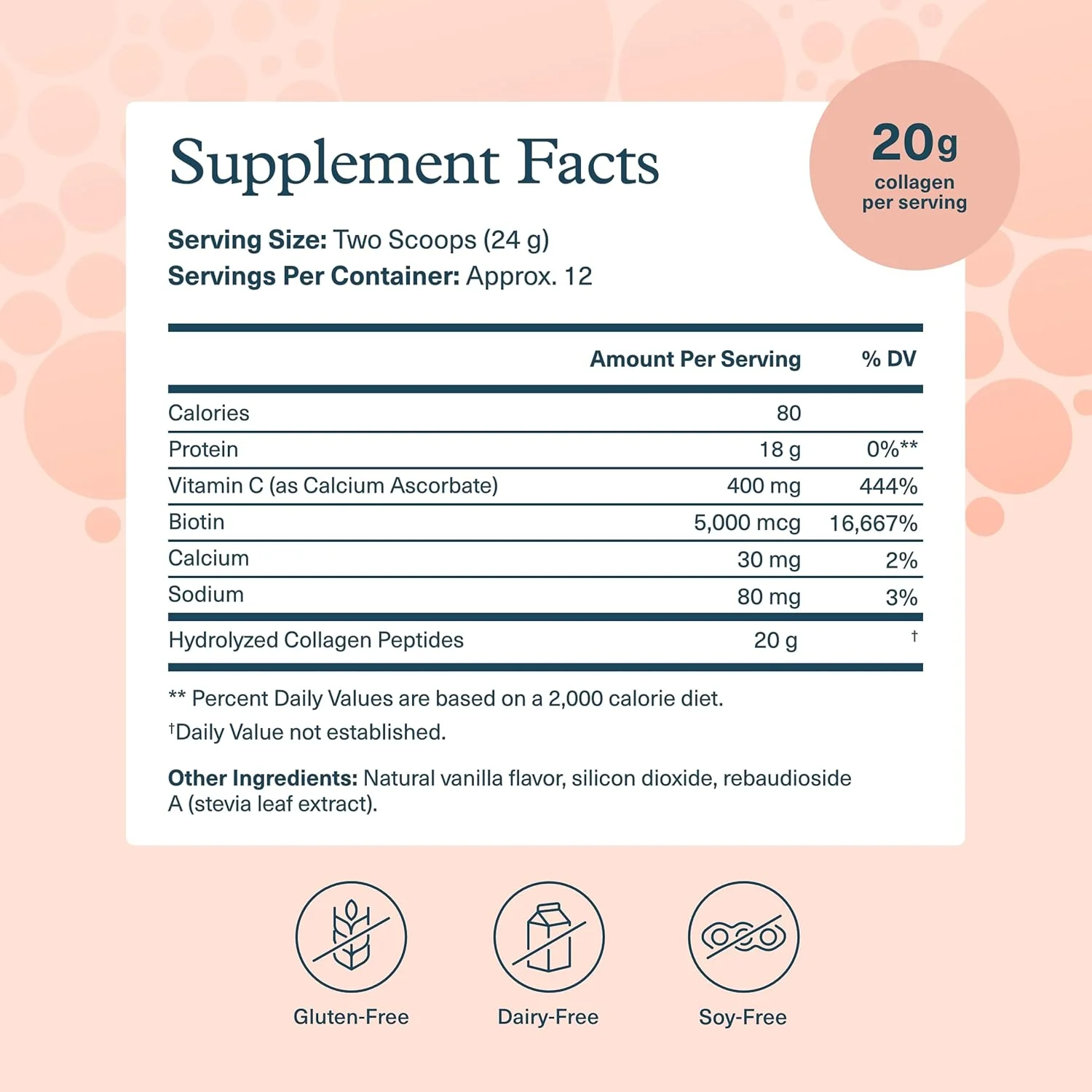 پودر کلاژن یو تئوری با طعم وانیل - مکمل کلاژن با ویتامین C و بیوتین - پشتیبانی از سلامت مو، ناخن، پوست و مفاصل* - فاقد لبنیات، سویا و گلوتن (283 گرم، وانیلی)