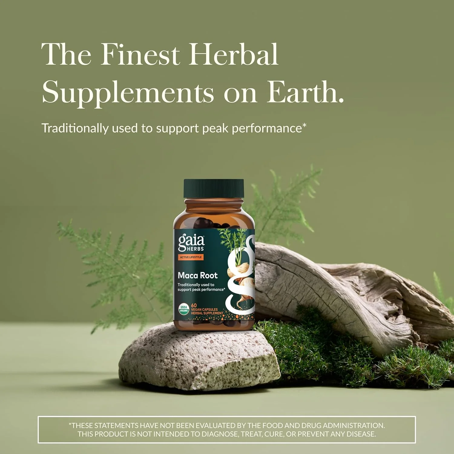 ریشه ماکا گیاهی Gaia Herbs - مکمل انرژی طبیعی بدون کافئین - پشتیبانی و حفظ انرژی و استقامت سالم - ساخته شده با ریشه ماکا ارگانیک (Lepidium meyenii) - 60 کپسول گیاهی (تامین 30 روزه)