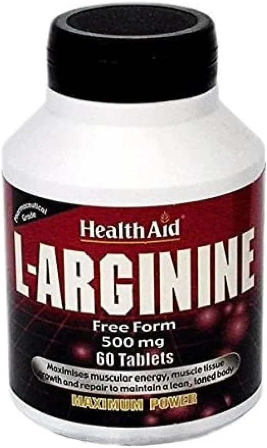 ال-آرژنین 500 میلی گرم HealthAid (فرم آزاد) - 60 قرص