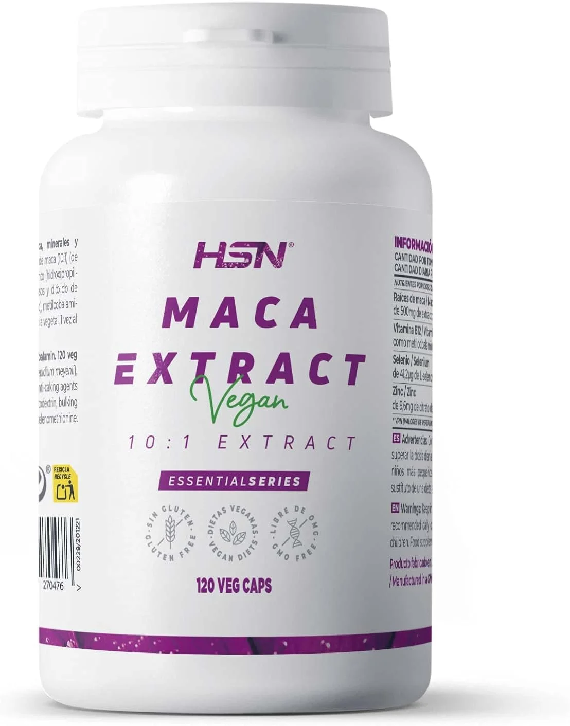 عصاره ماکا (10: 1) اچ اس ان 120 کپسول گیاهی برای بهبود خلق و خو، باروری و عملکرد ورزشی (500 میلی گرم)