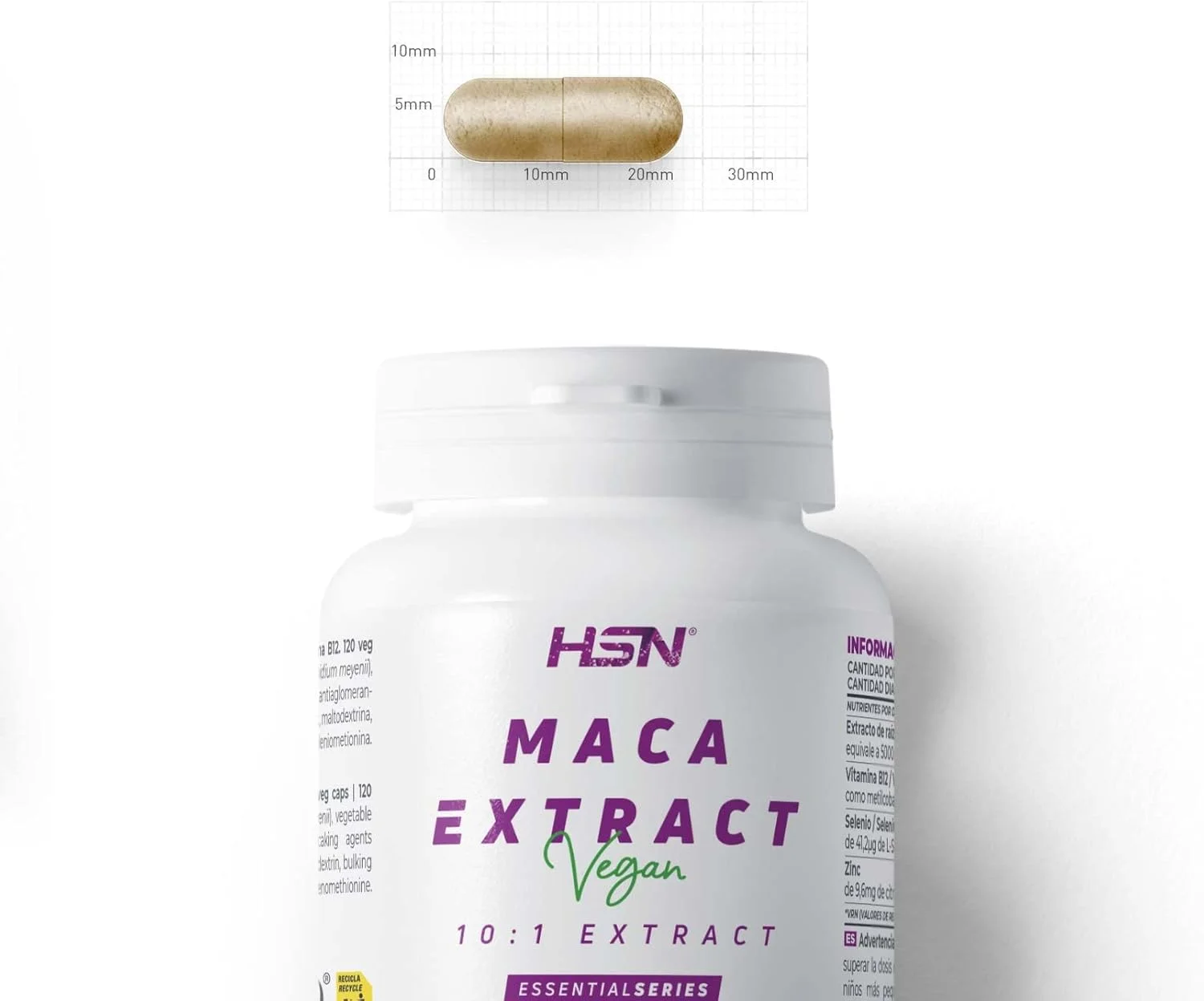 عصاره ماکا (10: 1) اچ اس ان 120 کپسول گیاهی برای بهبود خلق و خو، باروری و عملکرد ورزشی (500 میلی گرم)