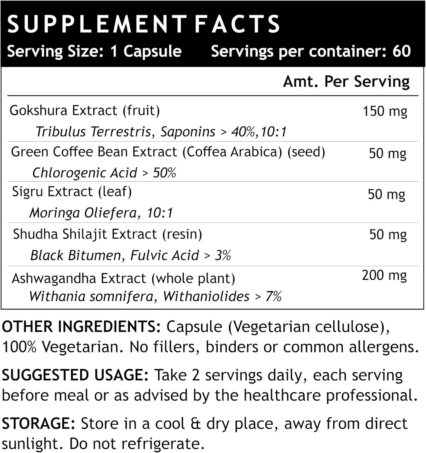 کپسول تقویت کننده انرژی این لایف حاوی تریبولوس، قهوه سبز، مورینگا، شیلاجیت، آشواگاندا - 60 کپسول گیاهی