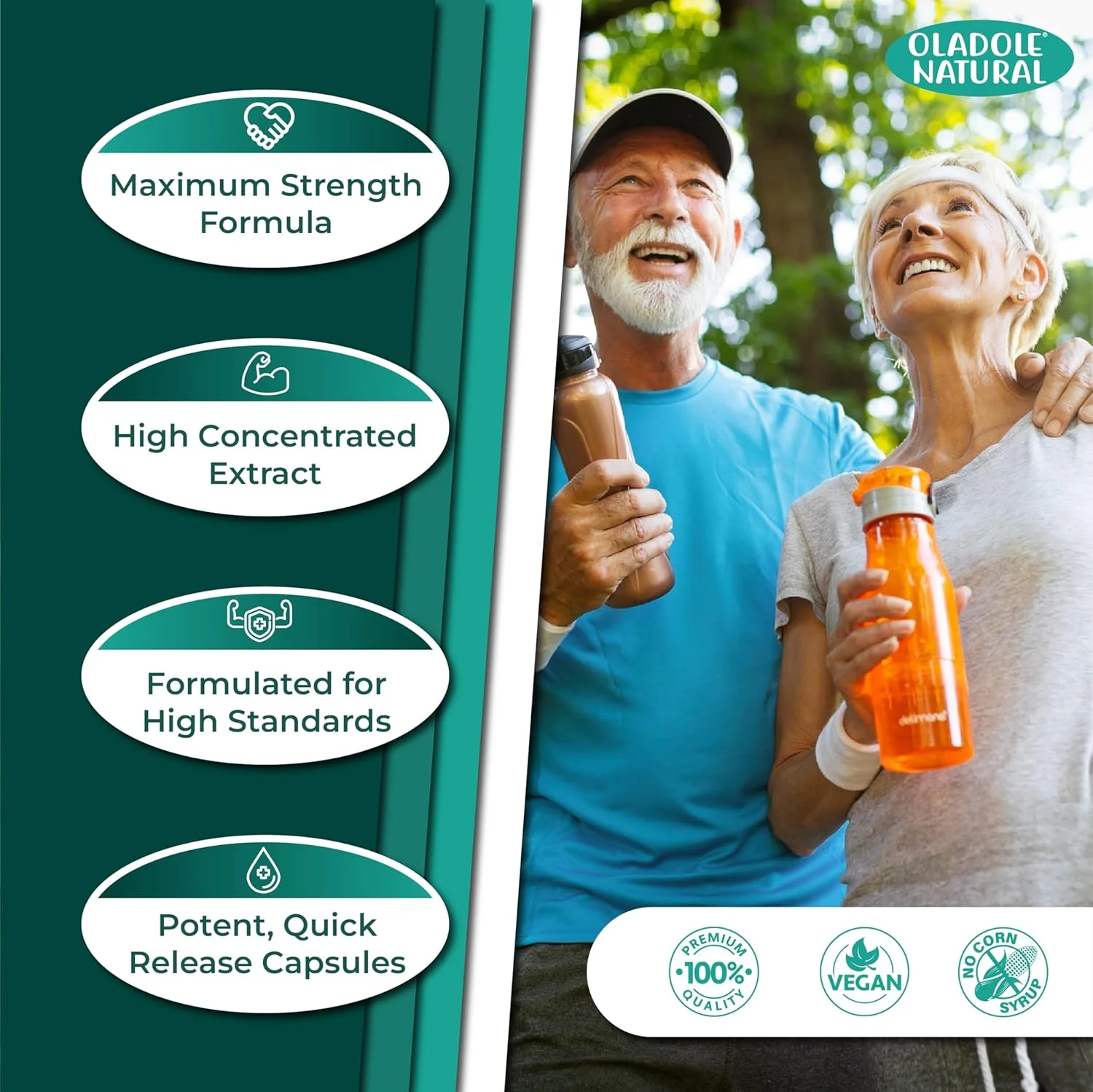 عصاره تریبولوس ترستریس طبیعی Oladole، 1500 میلی گرم - 120 کپسول | پشتیبانی از تعادل هورمونی مردان، استقامت، افزایش انرژی، سرزندگی، سلامت دستگاه ادراری | غیر GMO، بدون گلوتن