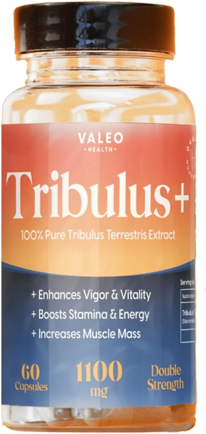 مکمل تقویت کننده Valeo Tribulus+ - 60 کپسول | پشتیبانی طبیعی از تستوسترون برای مردان | افزایش انرژی، استقامت، نشاط، قدرت عضلانی و عملکرد | فرمول گیاهی سلامت مردان