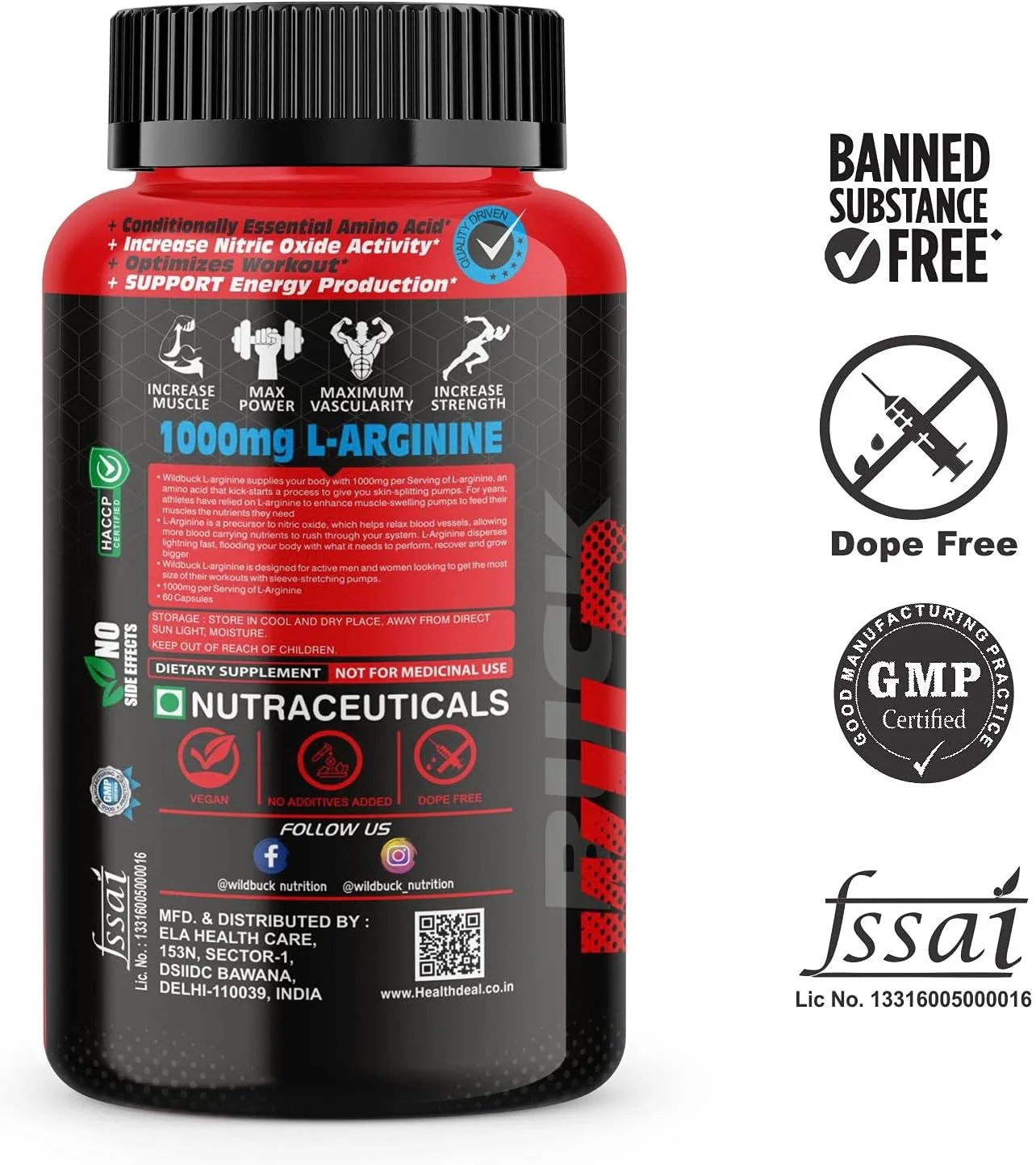 مکمل ال آرژنین 1000 میلی گرمی برای افزایش جریان خون، رشد عضلات، استقامت و ریکاوری | اسیدهای آمینه ضروری | تقویت کننده قوی اکسید نیتریک - 60 کپسول مکمل ال آرژنین 1000 میلی گرمی برای افزایش جریان خون، رشد عضلات، استقامت و ریکاوری | اسیدهای آمینه ضروری | تقویت کننده قوی اکسید نیتریک - 60 کپسول