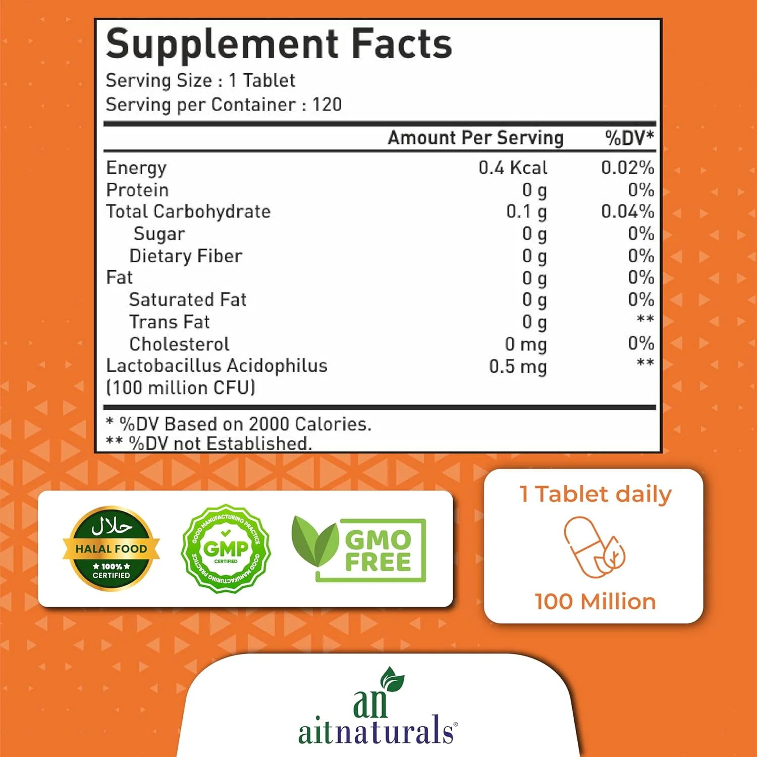 آیت نچرالز پروبیوتیک اسیدوفیلوس 100 میلیون سیافیو - 120 قرص | پشتیبانی از سلامت دستگاه گوارش، ترویج تعادل روده و روده ای، تقویت عملکرد سیستم ایمنی، کاهش نفخ، افزایش جذب مواد مغذی آیت نچرالز پروبیوتیک اسیدوفیلوس 100 میلیون سیافیو - 120 قرص | پشتیبانی از سلامت دستگاه گوارش، ترویج تعادل روده و روده ای، تقویت عملکرد سیستم ایمنی، کاهش نفخ، افزایش جذب مواد مغذی