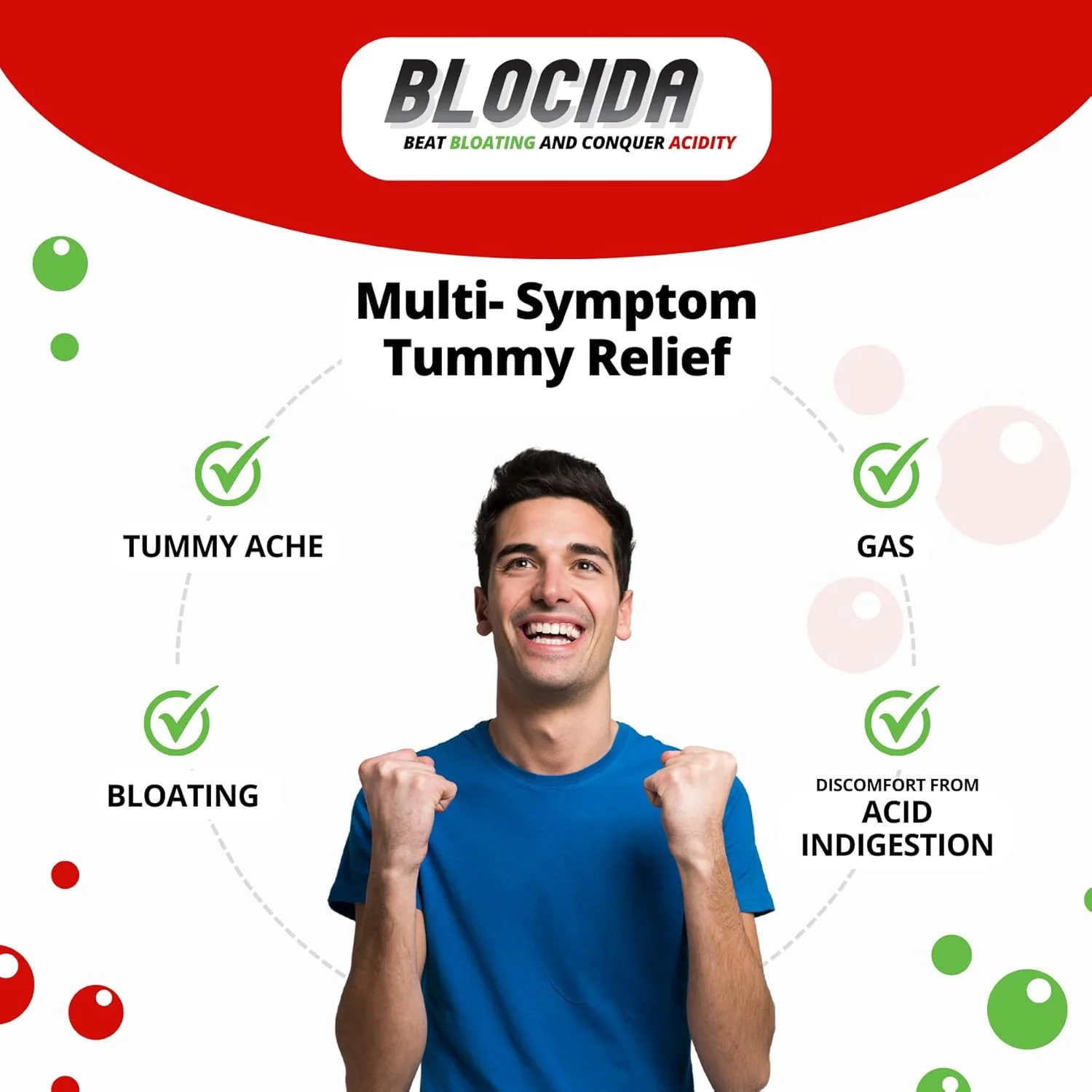 قرص های جویدنی برای تسکین ناراحتی معده، برای نفخ و سوزش سر دل، تسکین سریع گاز، 50 عدد قرص جویدنی با طعم توت فرنگی