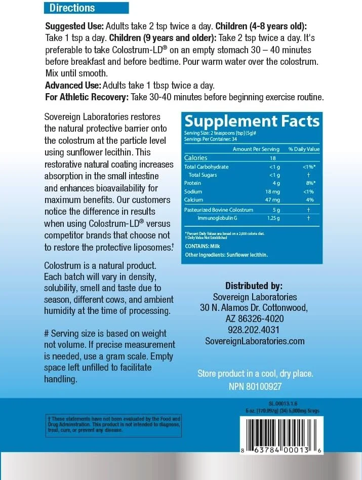 پودر کلستروم LD - دارای گواهی حلال، طعم ساده 453 گرمی پودر کلستروم LD - دارای گواهی حلال، طعم ساده 453 گرمی