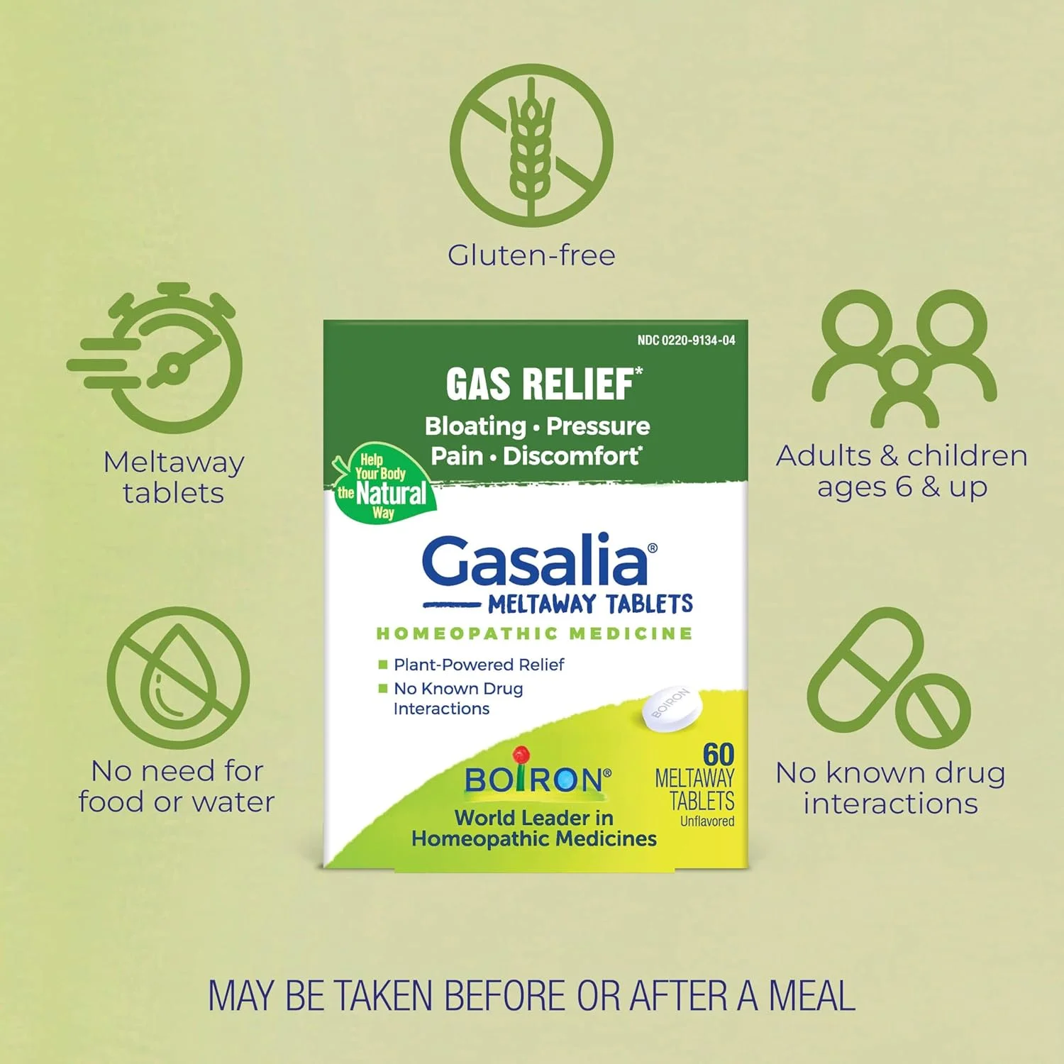 بویورون، گازالیا، تسکین دهنده نفخ، 60 قرص سریع حل شونده بویورون، گازالیا، تسکین دهنده نفخ، 60 قرص سریع حل شونده