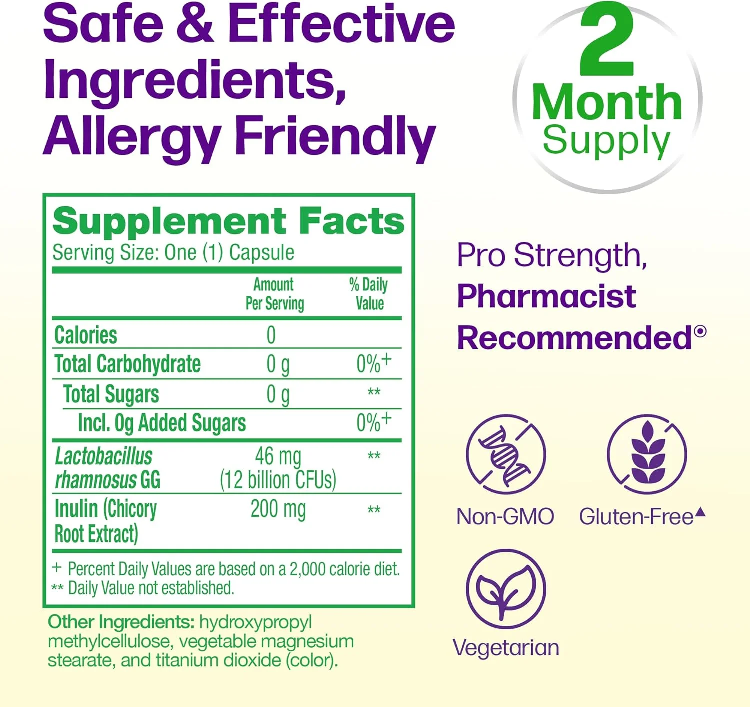 کپسول پروبیوتیک روزانه Culturelle Pro Strength، برای سلامت دستگاه گوارش، پشتیبانی از اسهال، گاز و نفخ، بدون گلوتن و سویا، 60 عدد کپسول پروبیوتیک روزانه Culturelle Pro Strength، برای سلامت دستگاه گوارش، پشتیبانی از اسهال، گاز و نفخ، بدون گلوتن و سویا، 60 عدد