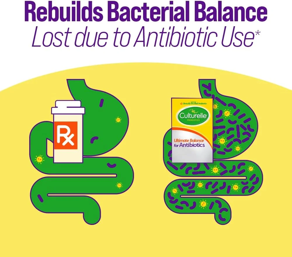 کپسول پروبیوتیک Culturelle Ultimate Balance برای استفاده همزمان با آنتی بیوتیک - 20 عدد - کپسول های پروبیوتیک به بازیابی باکتری های مفید از دست رفته در طول مصرف آنتی بیوتیک و کمک به سیستم ایمنی سالم کمک می کنند.