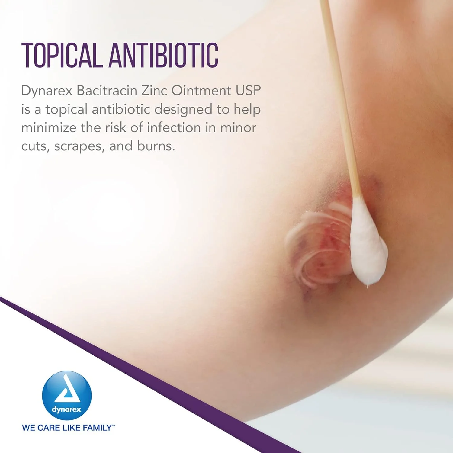پماد باسیتراسین زینک USP Dynarex - درمان التیام زخم برای بریدگی های جزئی، بثورات پوشک خارش دار و سوختگی های درجه یک - 1 جعبه 144 بسته 0.9 گرمی