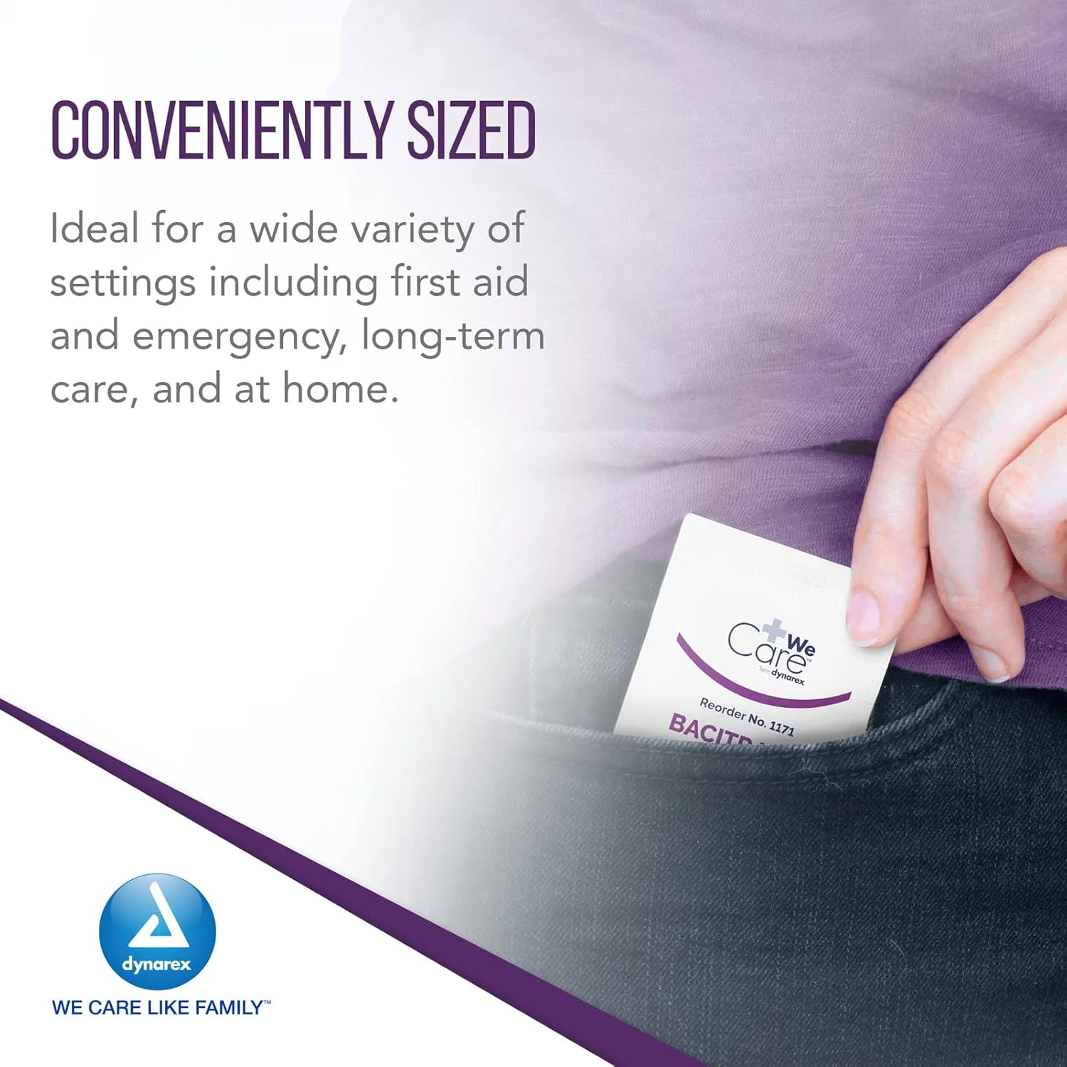 پماد باسیتراسین زینک USP Dynarex - درمان التیام زخم برای بریدگی های جزئی، بثورات پوشک خارش دار و سوختگی های درجه یک - 1 جعبه 144 بسته 0.9 گرمی