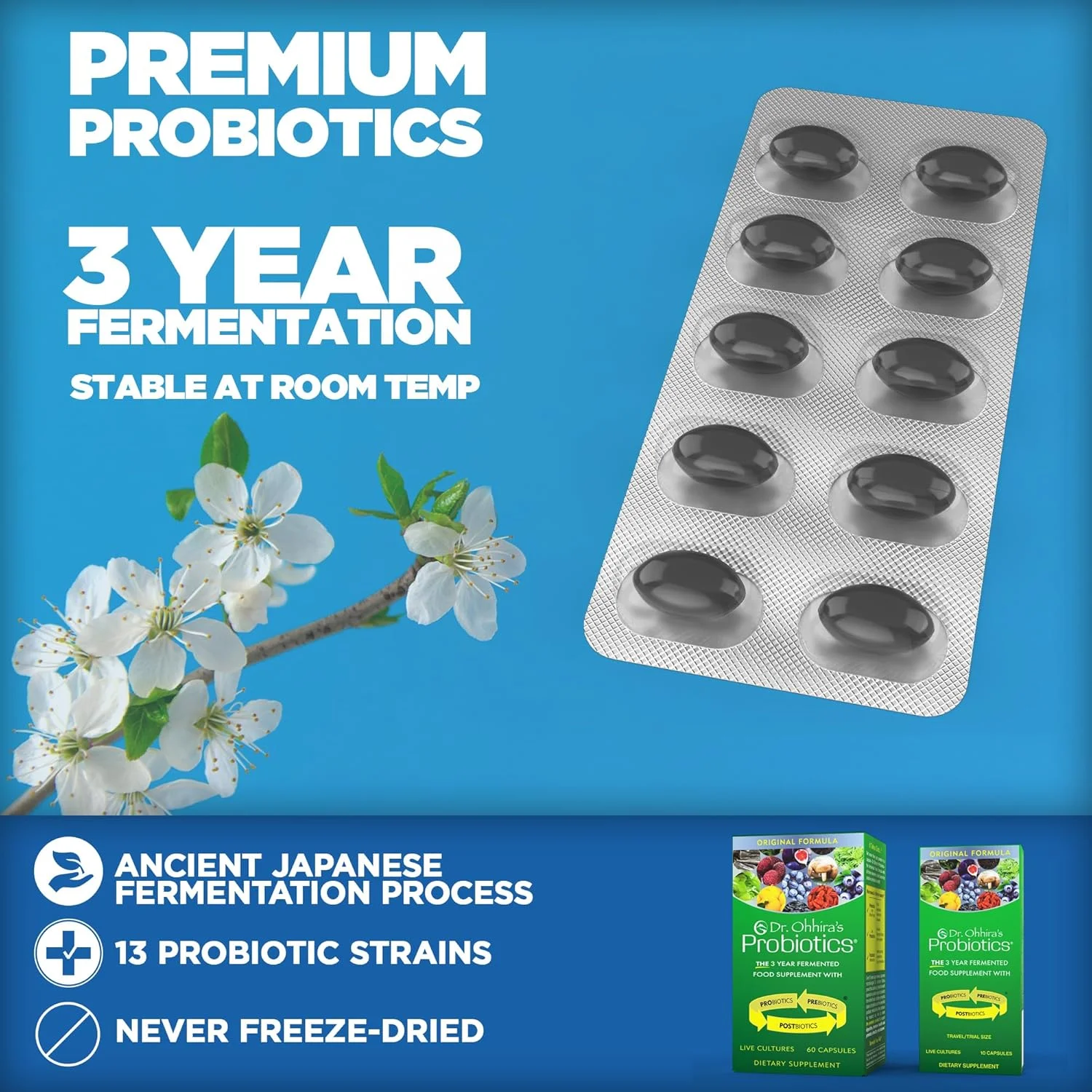 پروبیوتیک های دکتر اوهیرا، فرمول اصلی روزانه، 60 کپسول به همراه بسته مسافرتی 10 کپسولی اشانتیون، بدون نیاز به یخچال، غیر تراریخته پروبیوتیک های دکتر اوهیرا، فرمول اصلی روزانه، 60 کپسول به همراه بسته مسافرتی 10 کپسولی اشانتیون، بدون نیاز به یخچال، غیر تراریخته