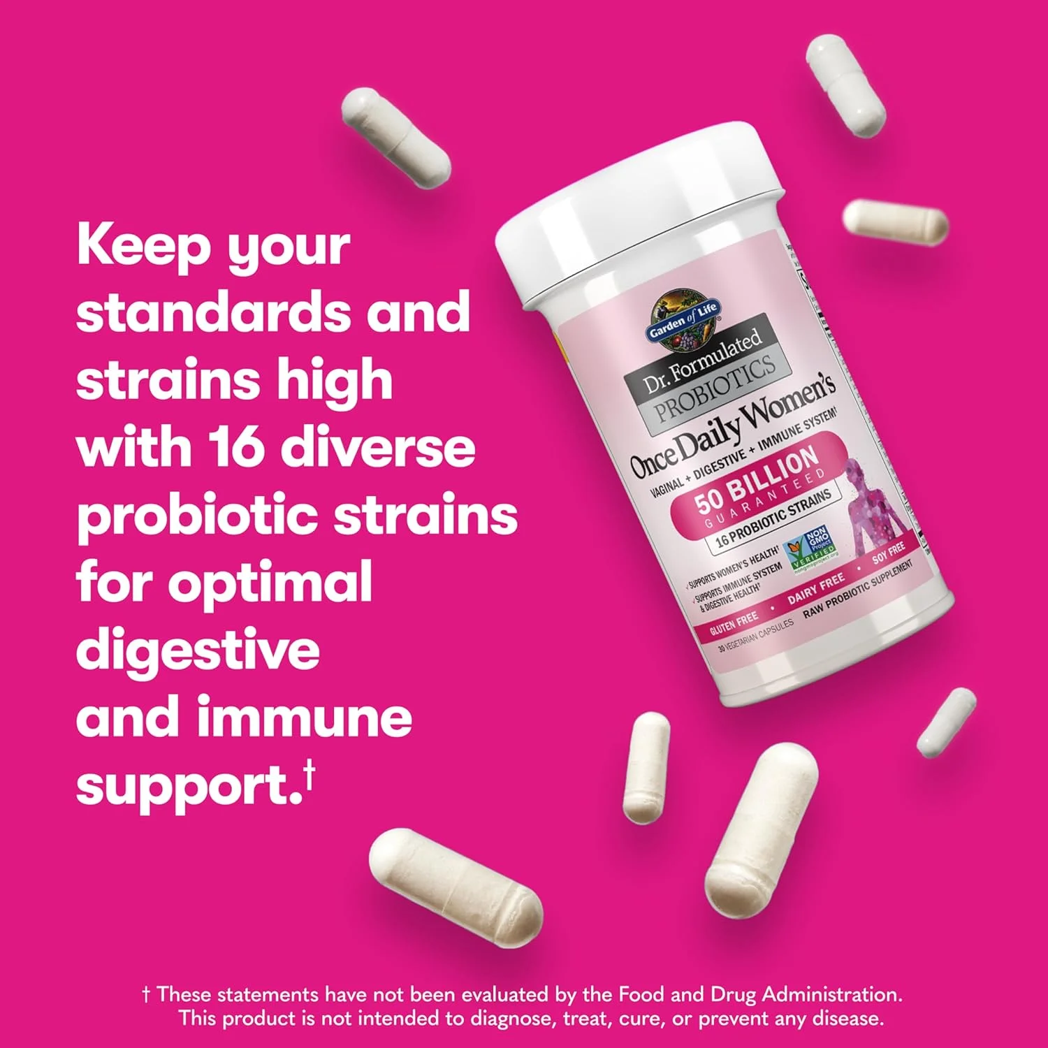 پروبیوتیک های مخصوص بانوان Garden of Life Dr. Formulated به همراه پری بیوتیک، 50 میلیارد CFU برای سلامت دستگاه گوارش و سیستم ایمنی روزانه بانوان، 16 سویه پروبیوتیک، بدون گلوتن، لبنیات و سویا، 30 کپسول پروبیوتیک های مخصوص بانوان Garden of Life Dr. Formulated به همراه پری بیوتیک، 50 میلیارد CFU برای سلامت دستگاه گوارش و سیستم ایمنی روزانه بانوان، 16 سویه پروبیوتیک، بدون گلوتن، لبنیات و سویا، 30 کپسول