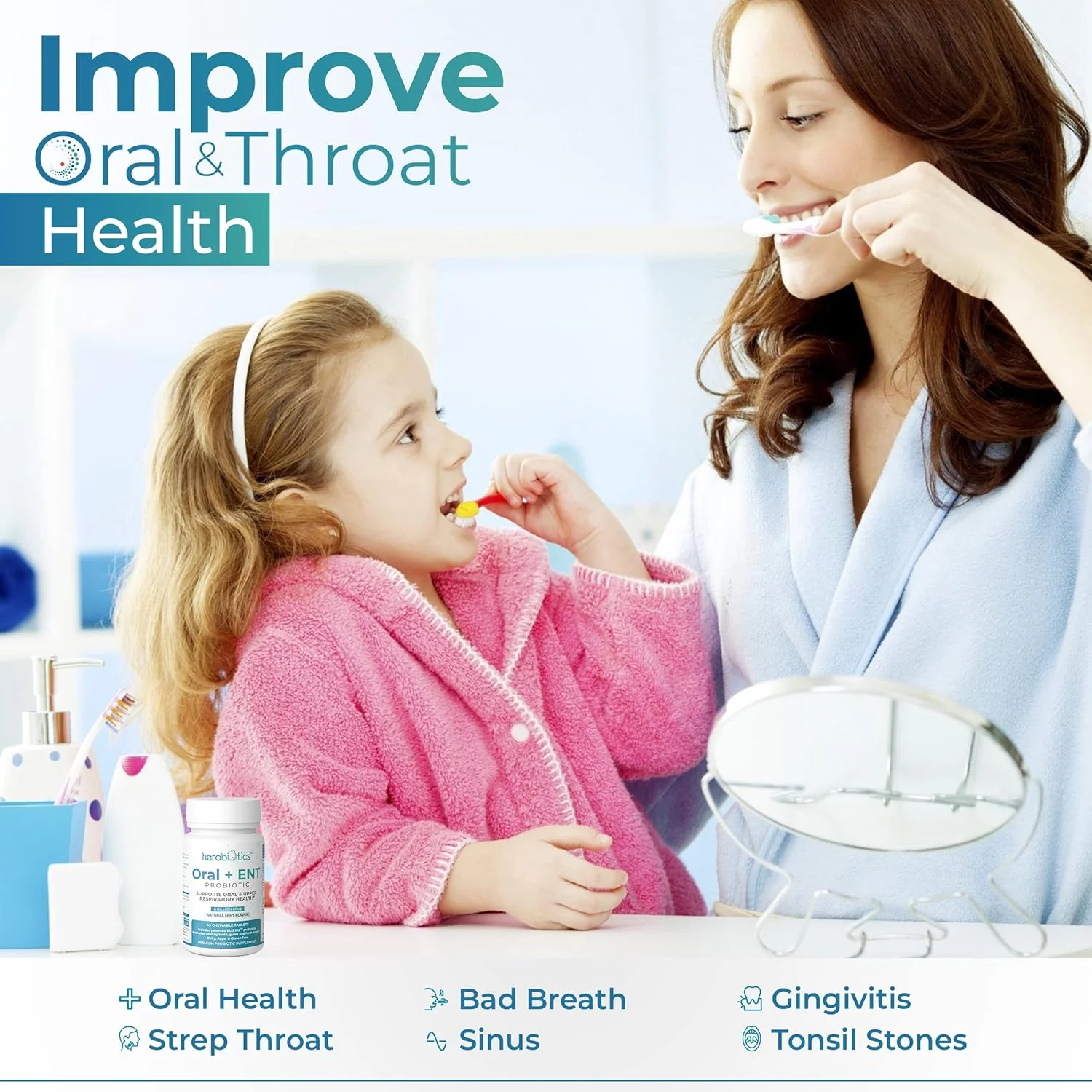 درمان 6 میلیارد CFU برای بوی بد دهان، بیماری لثه، التهاب لثه، گلو درد استرپتوکوکی، سنگ لوزه - Lactobacillus Reuteri، BLIS K12 و دهانی درمان 6 میلیارد CFU برای بوی بد دهان، بیماری لثه، التهاب لثه، گلو درد استرپتوکوکی، سنگ لوزه - Lactobacillus Reuteri، BLIS K12 و دهانی