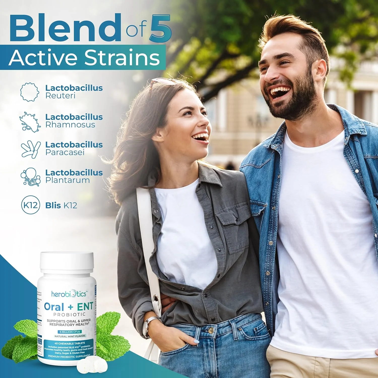 درمان 6 میلیارد CFU برای بوی بد دهان، بیماری لثه، التهاب لثه، گلو درد استرپتوکوکی، سنگ لوزه - Lactobacillus Reuteri، BLIS K12 و دهانی درمان 6 میلیارد CFU برای بوی بد دهان، بیماری لثه، التهاب لثه، گلو درد استرپتوکوکی، سنگ لوزه - Lactobacillus Reuteri، BLIS K12 و دهانی