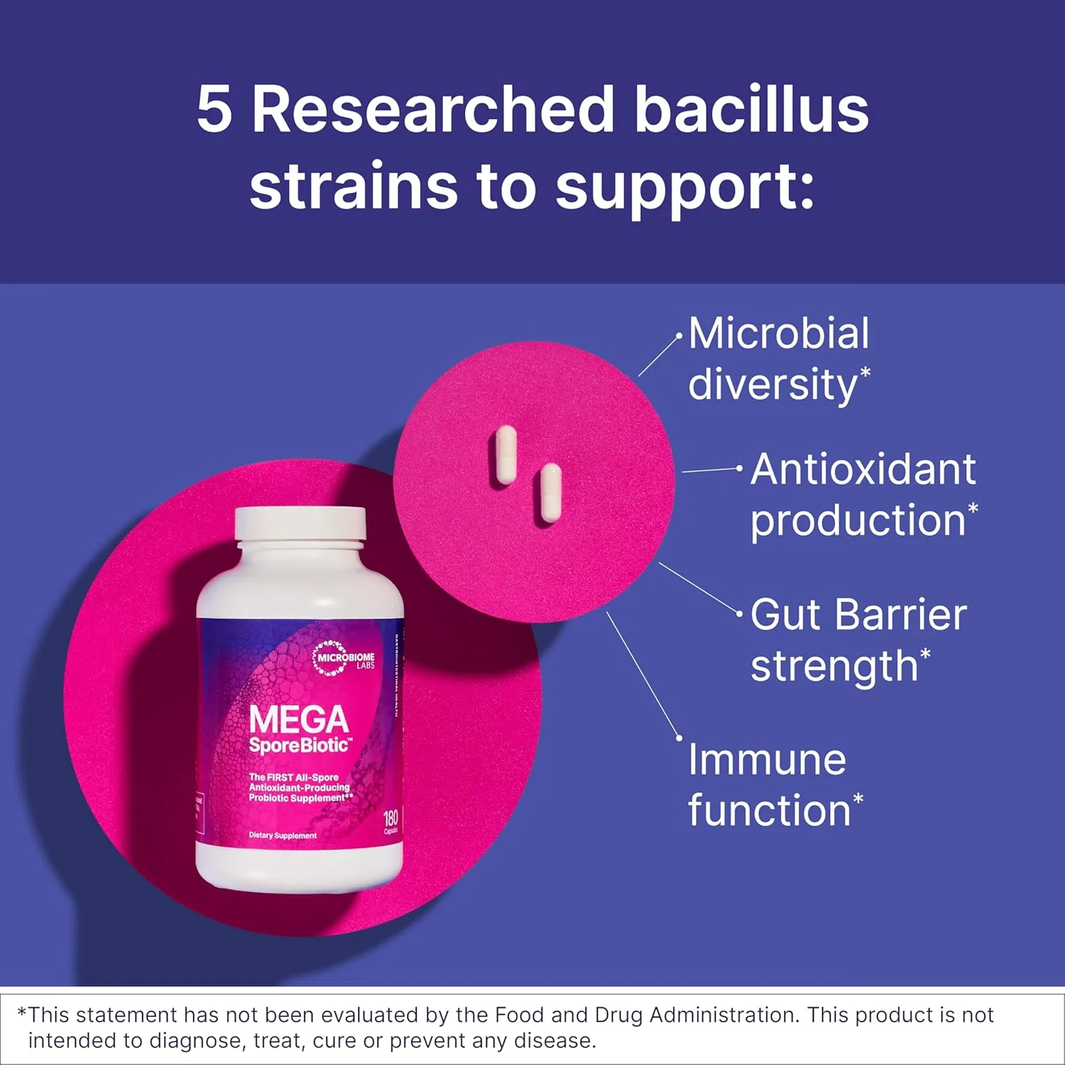 مگااسپوربیوتیک لَبز، پروبیوتیک برای سلامت دستگاه گوارش - مکمل های غذایی پروبیوتیک برای مردان و زنان با باسیلوس کوآگولانس و باسیلوس سوبتیلیس مبتنی بر اسپور برای سلامت روده (180 کپسول) مگااسپوربیوتیک لَبز، پروبیوتیک برای سلامت دستگاه گوارش - مکمل های غذایی پروبیوتیک برای مردان و زنان با باسیلوس کوآگولانس و باسیلوس سوبتیلیس مبتنی بر اسپور برای سلامت روده (180 کپسول)