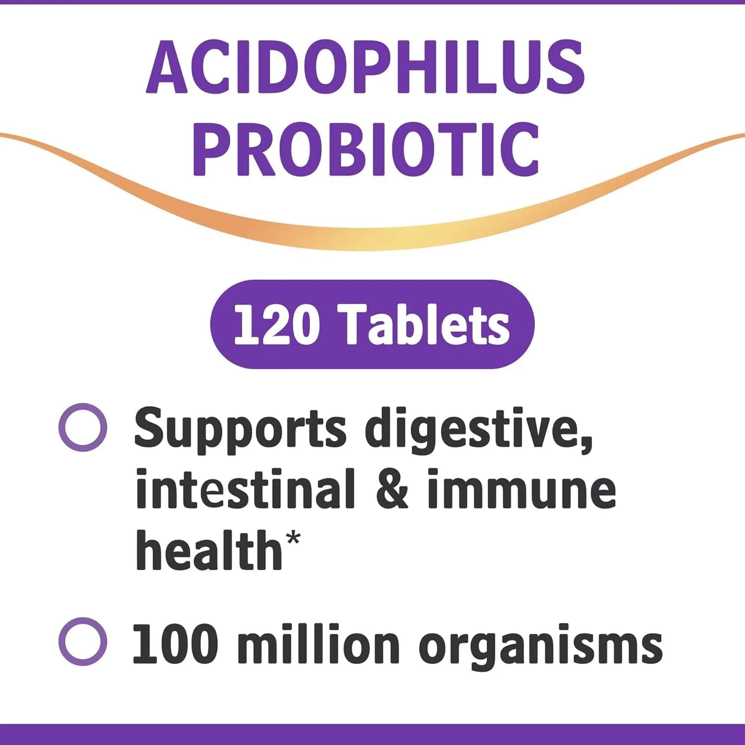 NBL پروبیوتیک طبیعی 100 میلیون، پشتیبانی از سلامت دستگاه گوارش و روده، پروبیوتیک اسیدوفیلوس، 120 قرص