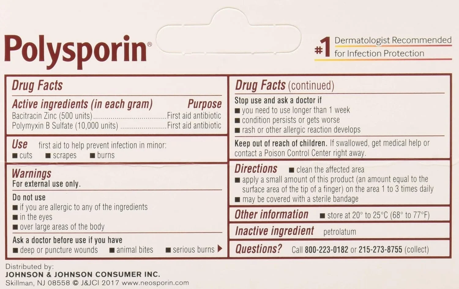 پماد پلی اسپورین 1/2 OZ بسته 2 عددی