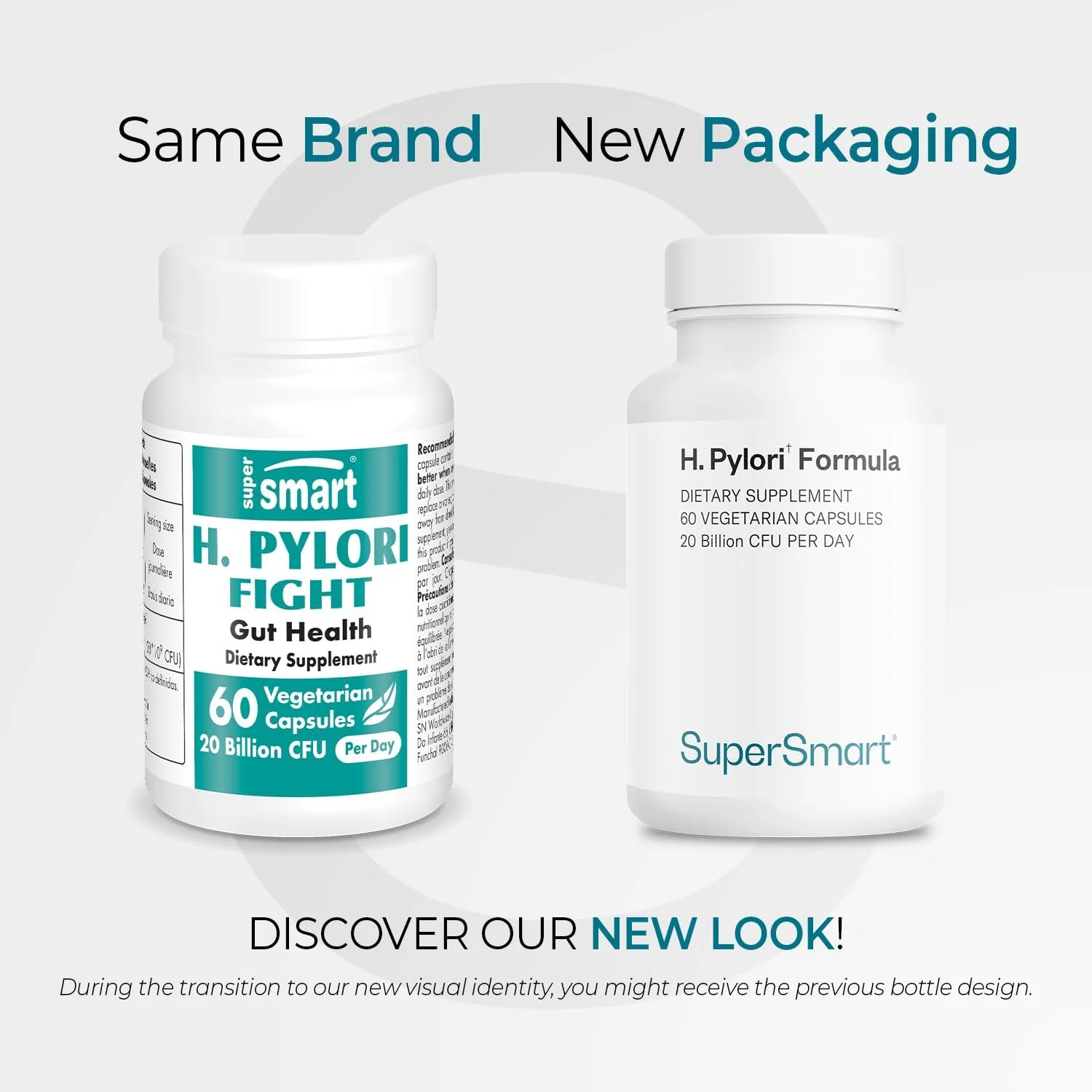 سوپراسمارت - درمان طبیعی مبارزه با هلیکوباکتر پیلوری 20 میلیارد CFU در روز (پروبیوتیک لاکتوباسیلوس روتری) - تسکین ریفلاکس اسید معده - ترمیم معده | غیر GMO و بدون گلوتن - 60 کپسول گیاهی