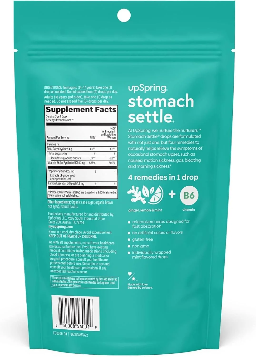 آبنبات زنجبیلی آپ اسپرینگ برای تهوع، نفخ، ناراحتی معده، بیماری صبحگاهی و بیماری حرکت حاوی زنجبیل، لیمو، نعناع و ویتامین ب۶، ۲۸ عدد آبنبات بسته بندی شده تکی برای معده آبنبات زنجبیلی آپ اسپرینگ برای تهوع، نفخ، ناراحتی معده، بیماری صبحگاهی و بیماری حرکت حاوی زنجبیل، لیمو، نعناع و ویتامین ب۶، ۲۸ عدد آبنبات بسته بندی شده تکی برای معده