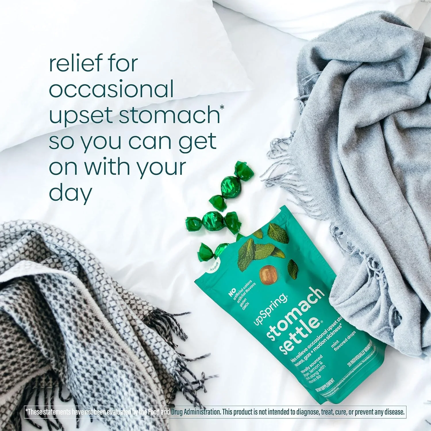 آبنبات زنجبیلی آپ اسپرینگ برای تهوع، نفخ، ناراحتی معده، بیماری صبحگاهی و بیماری حرکت حاوی زنجبیل، لیمو، نعناع و ویتامین ب۶، ۲۸ عدد آبنبات بسته بندی شده تکی برای معده آبنبات زنجبیلی آپ اسپرینگ برای تهوع، نفخ، ناراحتی معده، بیماری صبحگاهی و بیماری حرکت حاوی زنجبیل، لیمو، نعناع و ویتامین ب۶، ۲۸ عدد آبنبات بسته بندی شده تکی برای معده