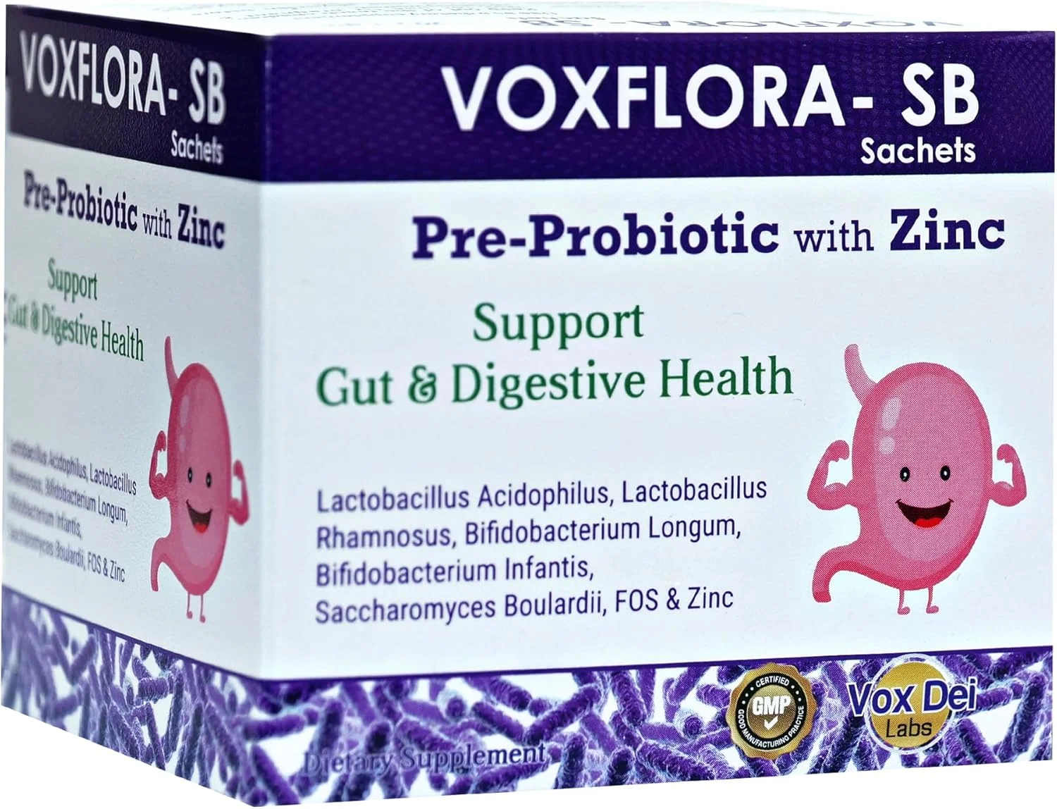 ساشه های VOXFLORA-SB - پری-پروبیوتیک به همراه زینک برای سلامت روده و دستگاه گوارش - لاکتوباسیلوس، بیفیدوباکتریوم، ساکارومایسس بولاردی، FOS - 20 ساشه ساشه های VOXFLORA-SB - پری-پروبیوتیک به همراه زینک برای سلامت روده و دستگاه گوارش - لاکتوباسیلوس، بیفیدوباکتریوم، ساکارومایسس بولاردی، FOS - 20 ساشه