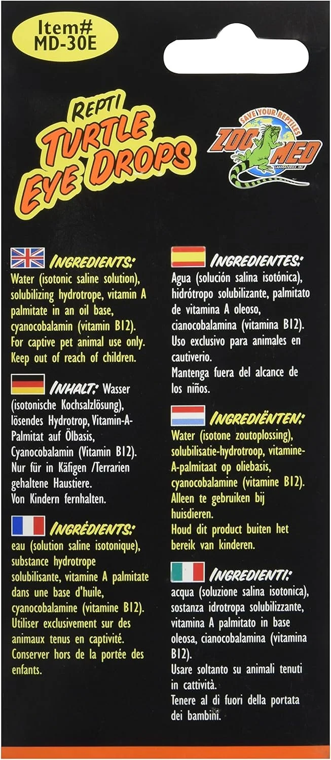 قطره چشمی برای لاکپشت های زو مد قطره چشمی برای لاکپشت های زو مد