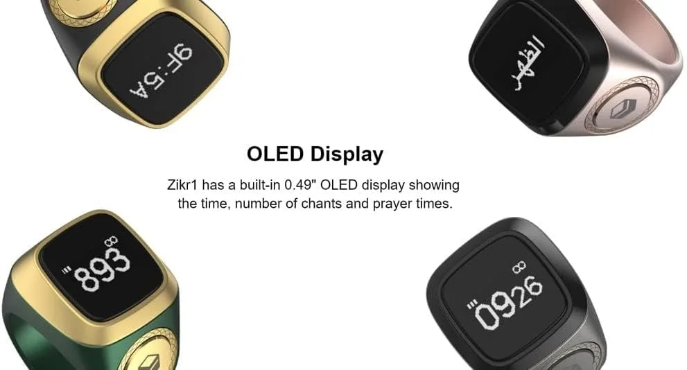 انگشتر هوشمند تسبیح شمار iQIBLA Umeox مدل MO2pro، یادآوری زمان نماز، نمایشگر OLED، ضدآب - خاکستری فضایی 22mm انگشتر هوشمند تسبیح شمار iQIBLA Umeox مدل MO2pro، یادآوری زمان نماز، نمایشگر OLED، ضدآب - خاکستری فضایی 22mm