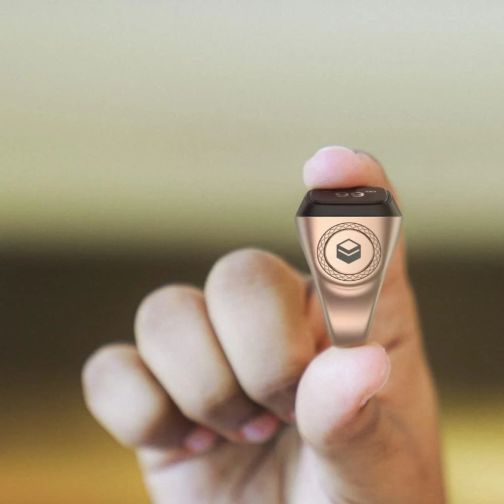 حلقه ذکر هوشمند iQIBLA مدل M0218Rg، جنس آلومینیوم، رنگ رزگلد، سایز 18 میلی‌متر