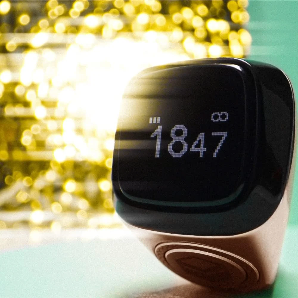 حلقه ذکر هوشمند iQIBLA مدل M0218Rg، جنس آلومینیوم، رنگ رزگلد، سایز 18 میلی‌متر