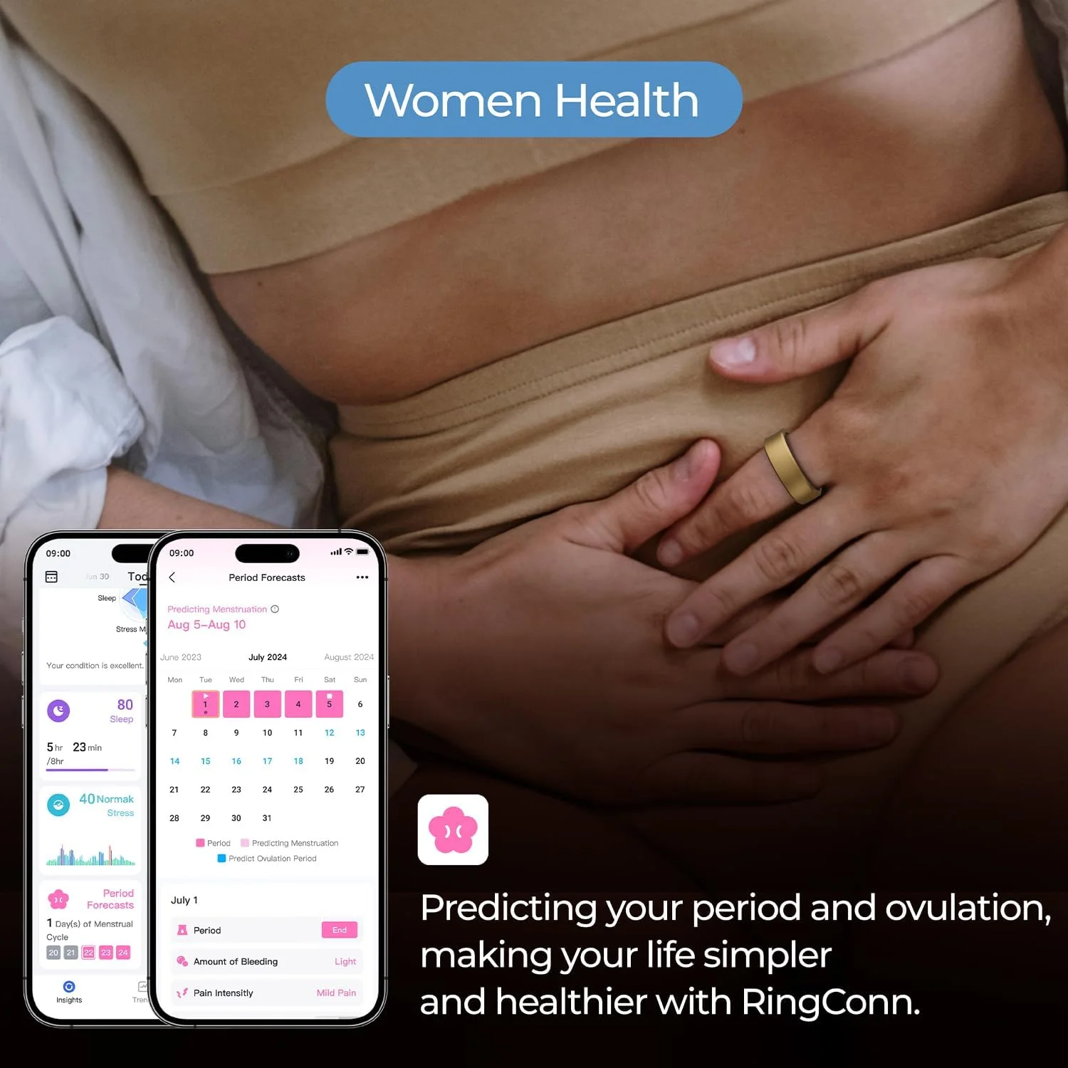 حلقه هوشمند تیتانیومی Ringconn طلایی سایز 11 حلقه هوشمند تیتانیومی Ringconn طلایی سایز 11