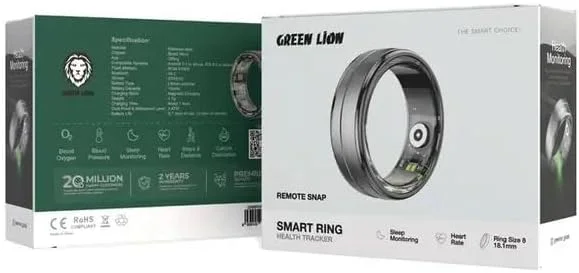 حلقه هوشمند ردیاب سلامت گرین لاین سایز 9 با ظرفیت باتری 15 میلی آمپر ساعت، ضد آب و ضد گرد و غبار، پایش خواب و ردیاب گام - مشکی