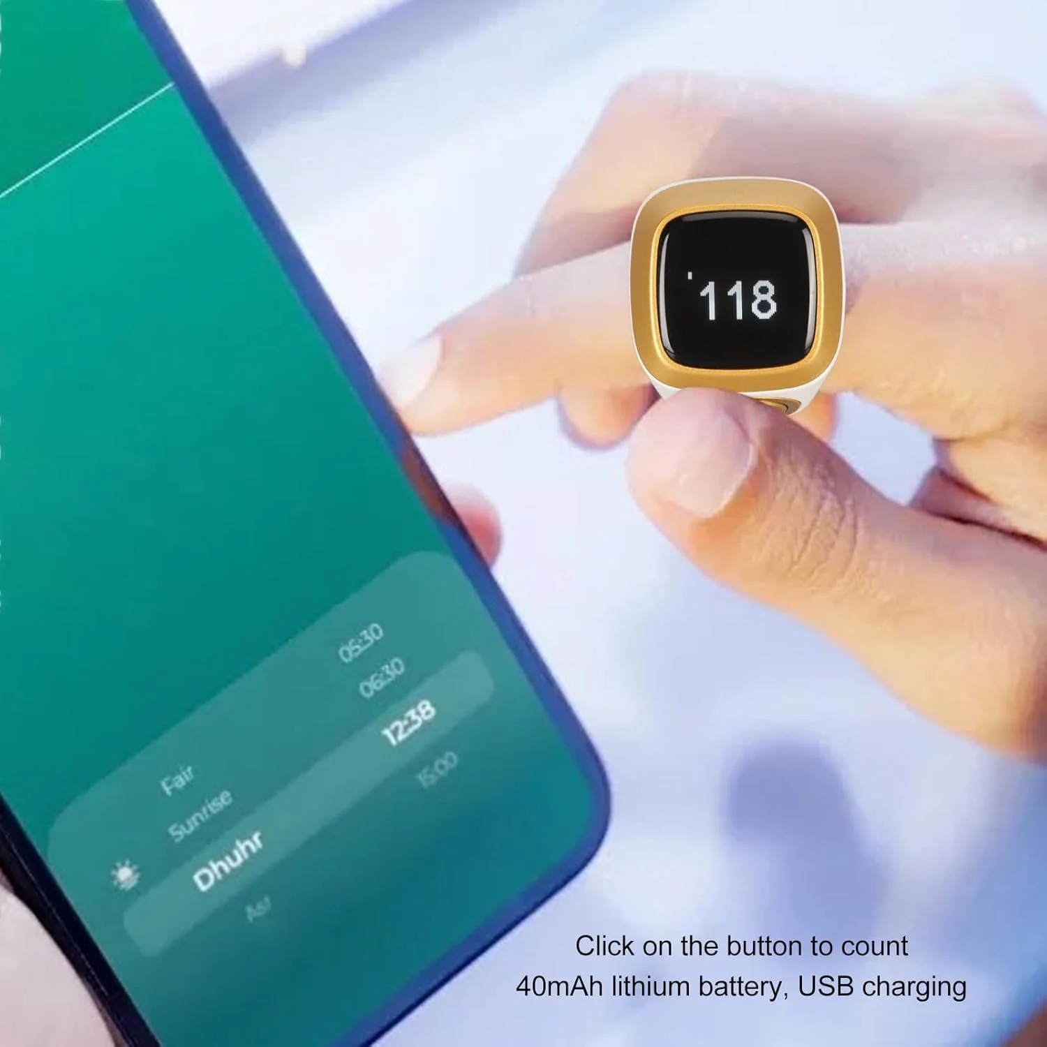 شمارنده هوشمند Cryfokt، شمارنده انگشتی دیجیتال آلیاژ آلومینیوم، نمایشگر، شمارنده الکترونیکی 5.1 با یادآوری لرزشی، عمر باتری 3 روزه، (سفید) شمارنده هوشمند Cryfokt، شمارنده انگشتی دیجیتال آلیاژ آلومینیوم، نمایشگر، شمارنده الکترونیکی 5.1 با یادآوری لرزشی، عمر باتری 3 روزه، (سفید)